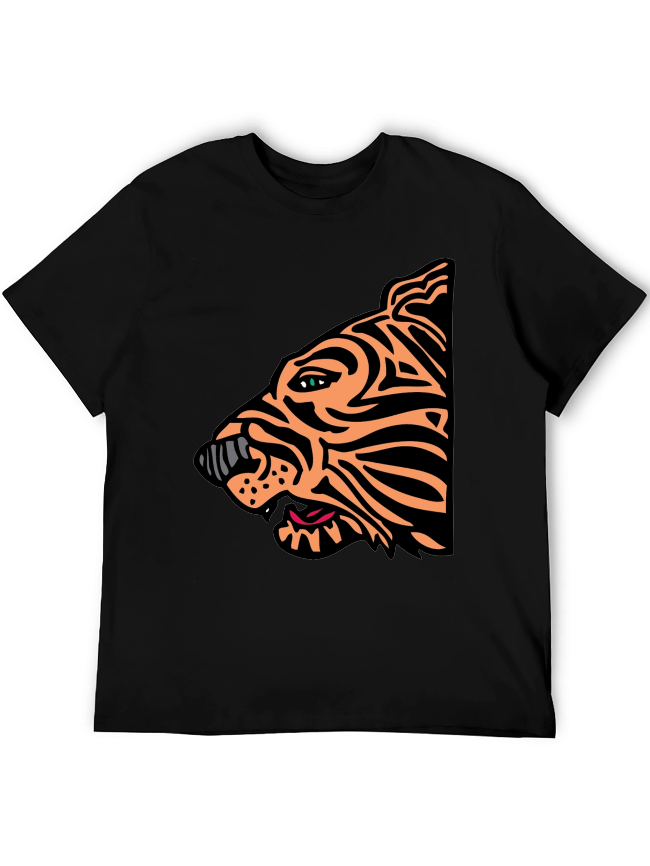 Black Bold Tiger Graphic Tee - Stylish Animal Print Shirt view 5