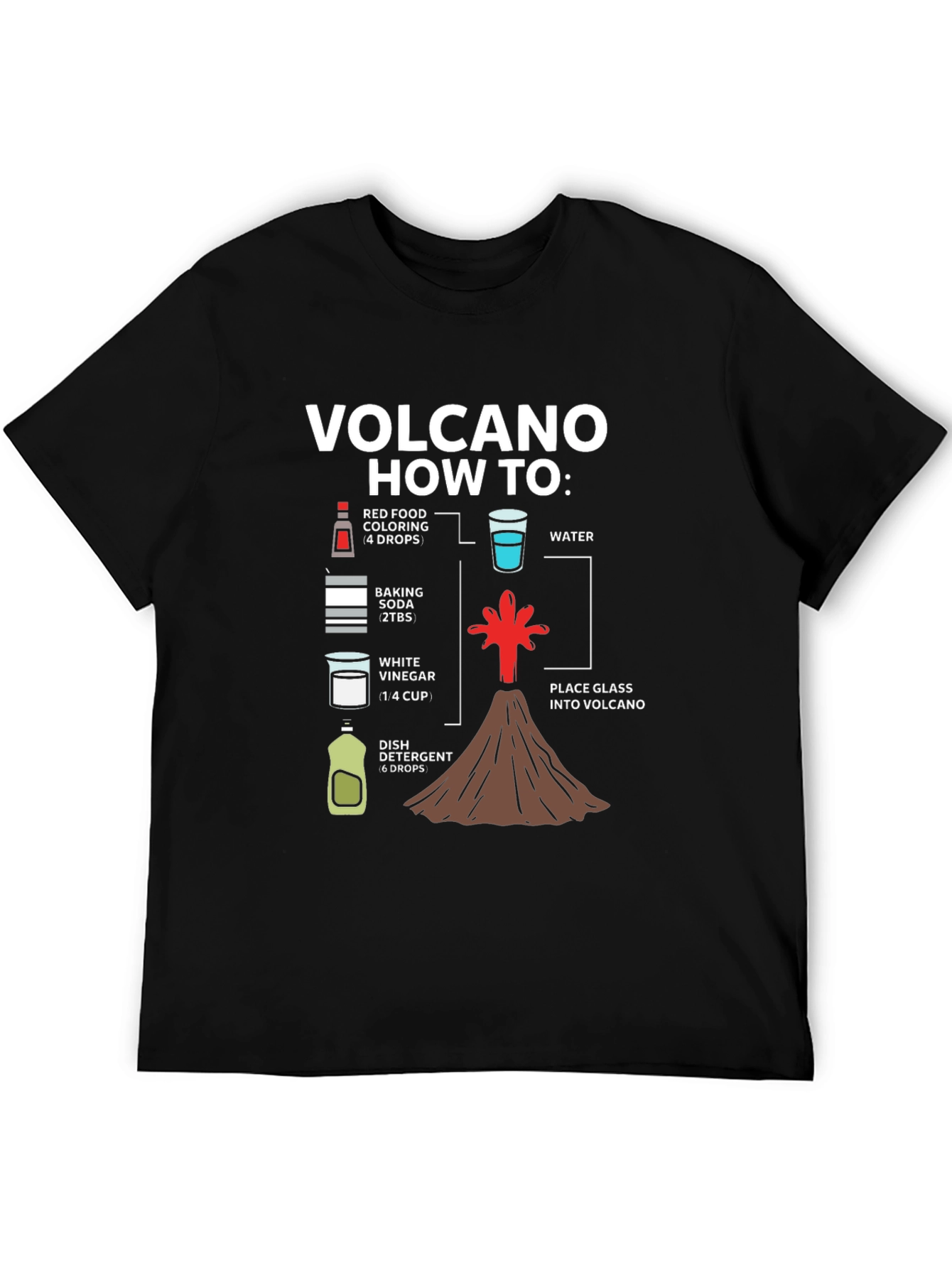 Black Volcano How-To Graphic T-Shirt - Science Experiment Tee view 5