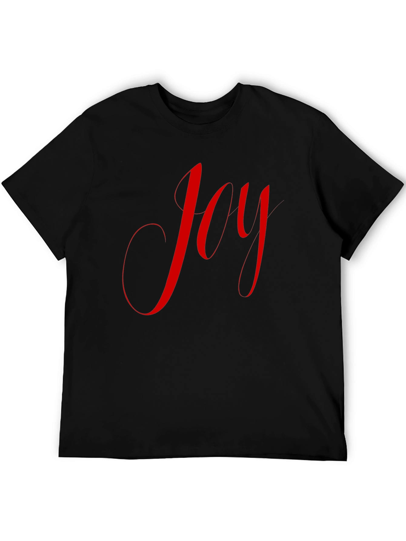 Black Joyful Red Script on Black T-Shirt view 5