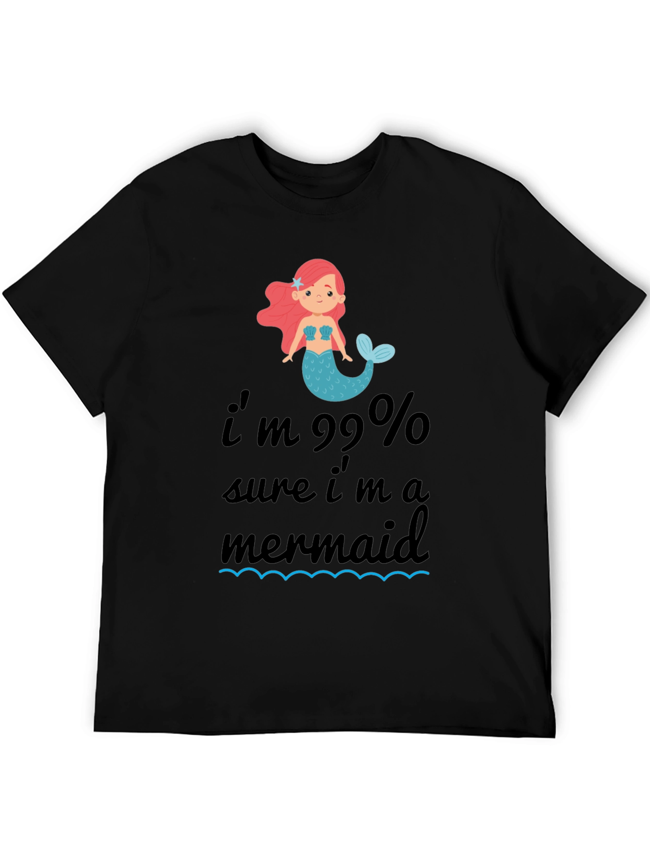 99% Mermaid T-Shirt - Black Cotton Tee - 5