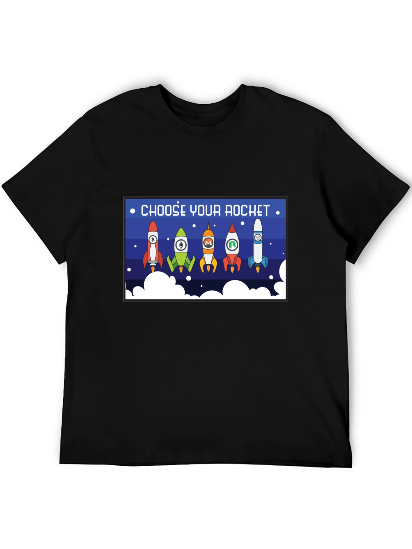 Black Choose Your Rocket Crypto T-Shirt view 5
