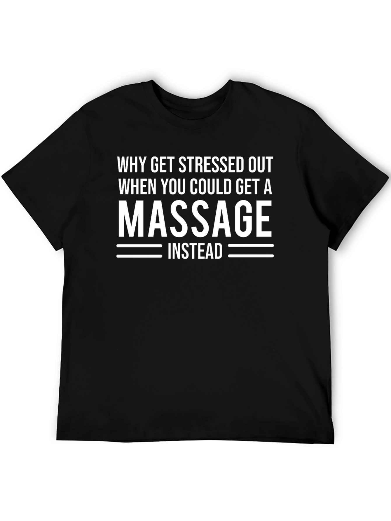 Black Funny Massage T-Shirt: Stress Relief Gift view 5