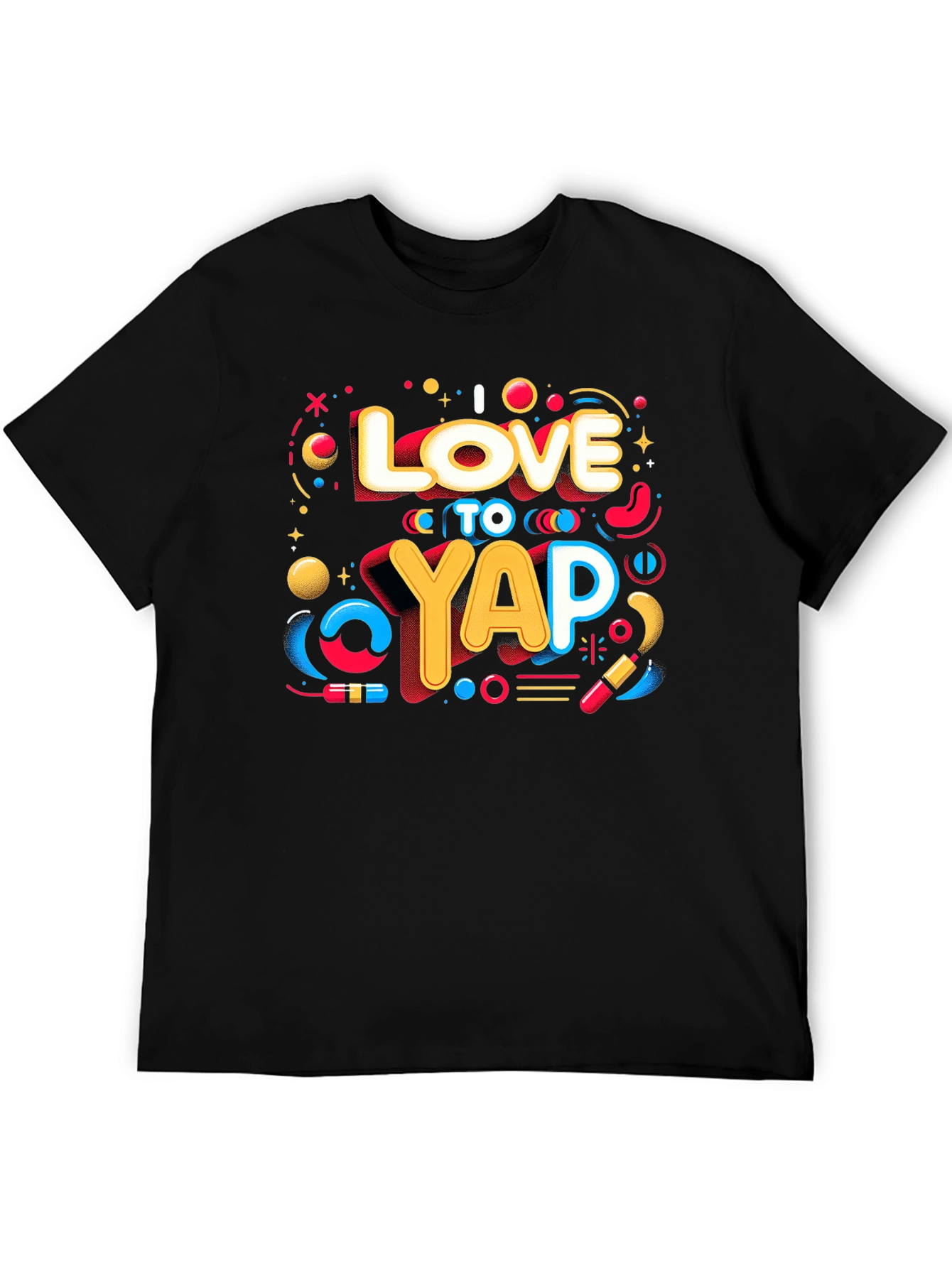 Black I Love to Yap T-Shirt - Graphic Tee view 5