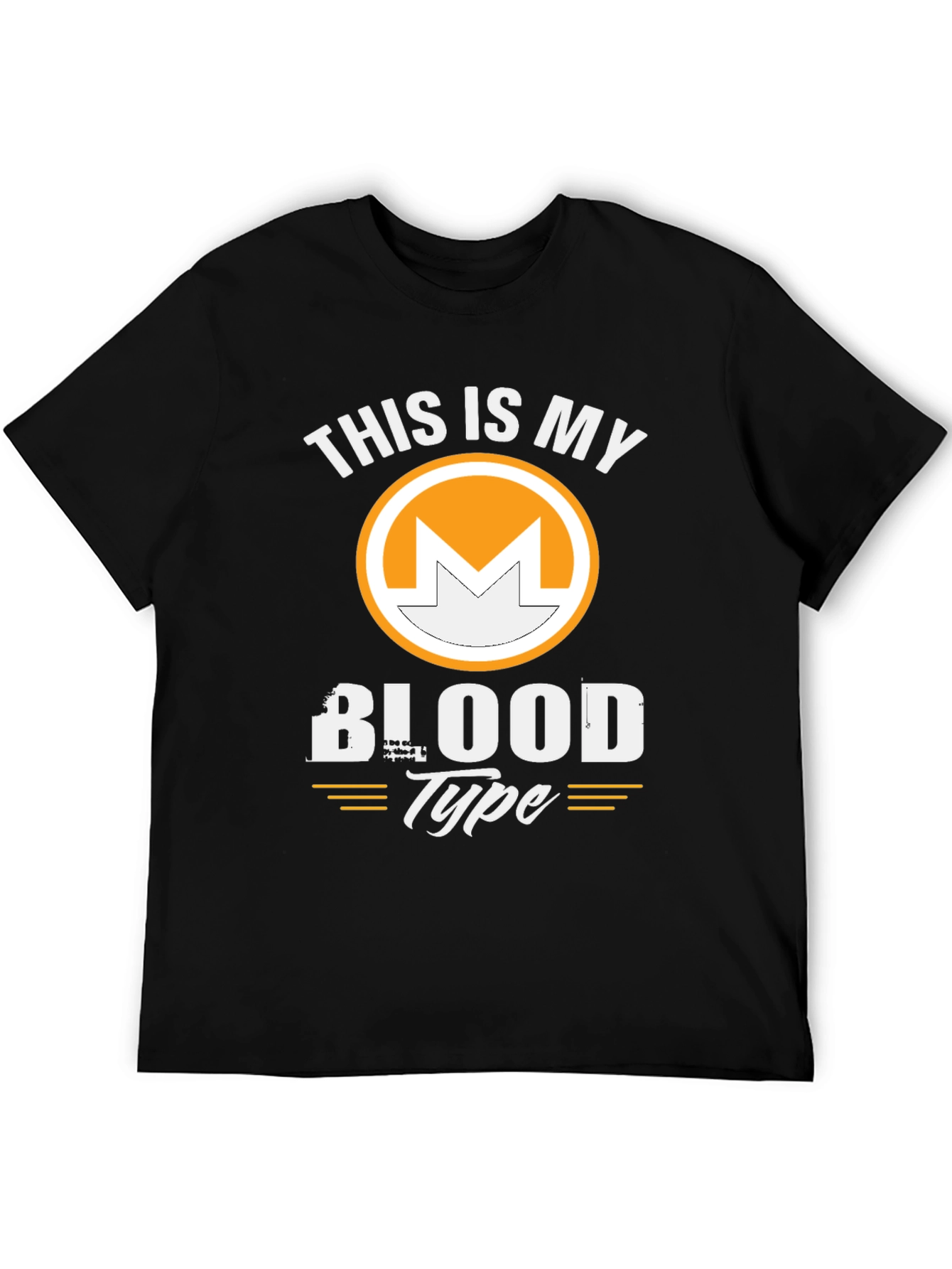 Black Monero Blood Type T-Shirt - Crypto Fan Apparel view 5