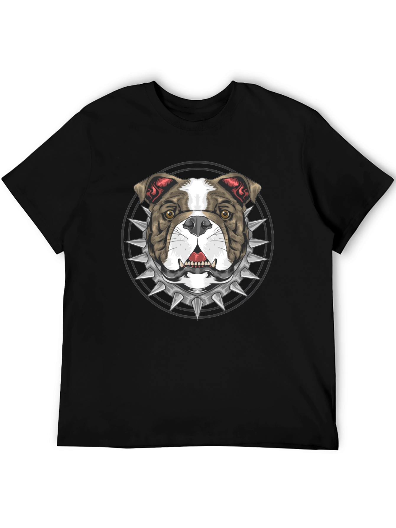 Black Bulldog Spike Collar Graphic Tee - Bold Streetwear Style view 5