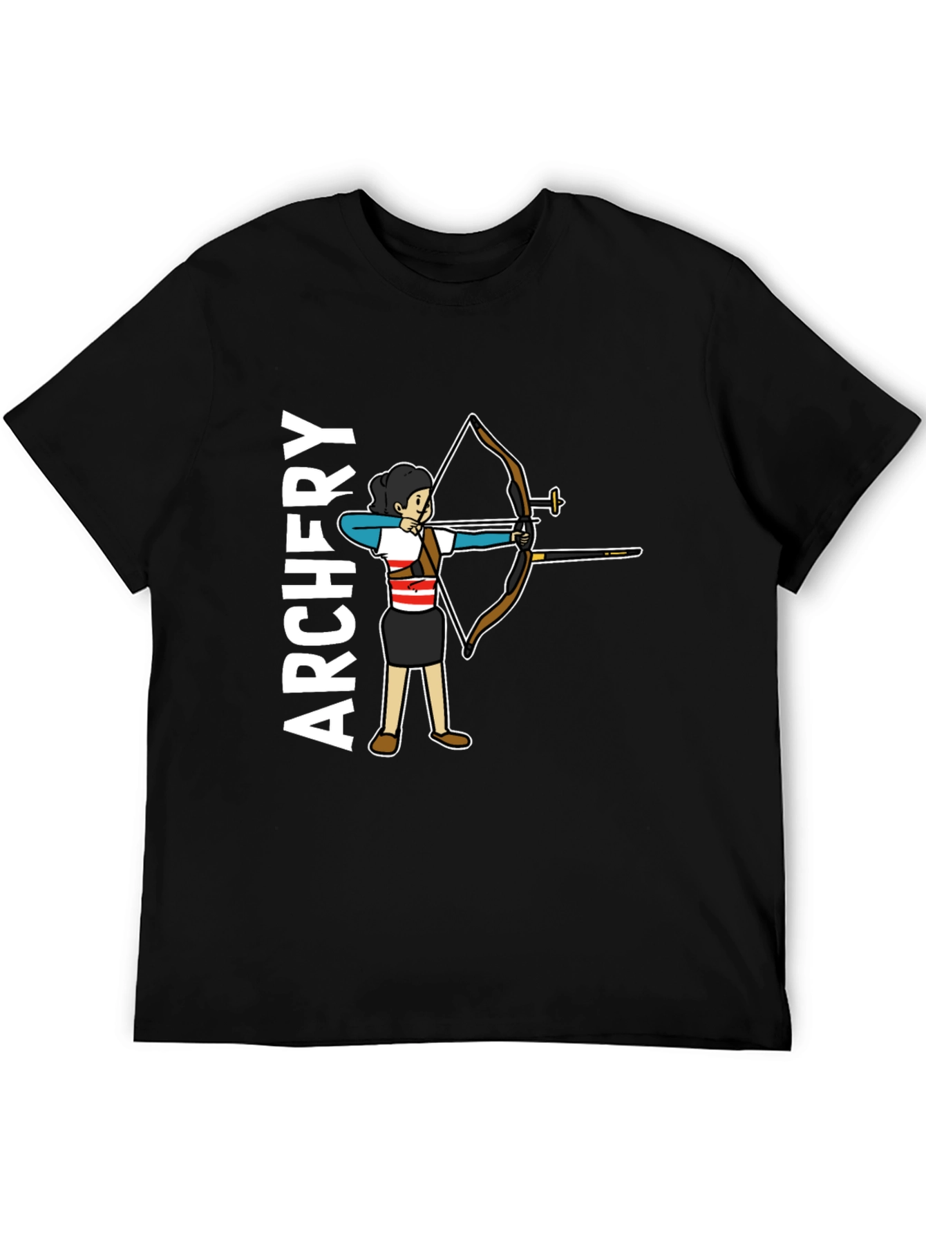 Black Archery Girl Graphic Tee - Target Practice T-Shirt view 5