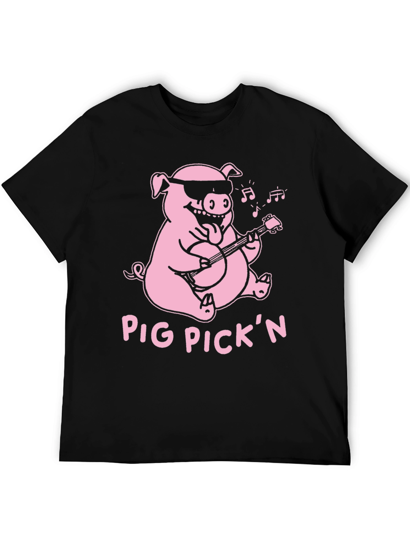 Black Pig Pickin' Graphic Tee - Black Cotton T-Shirt view 5