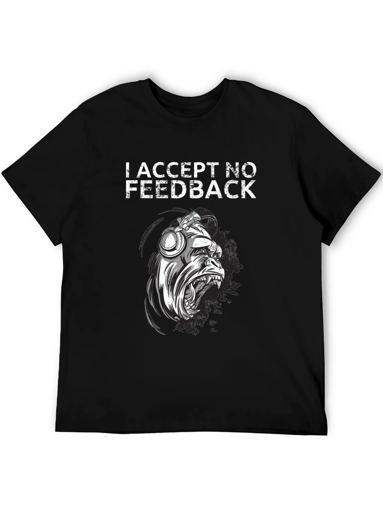 Black I Accept No Feedback Graphic Tee view 5