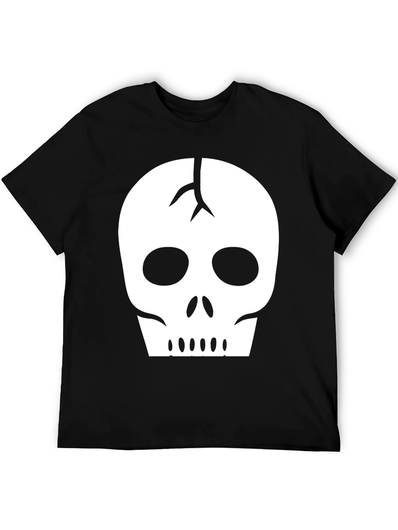 Black Skull Graphic Tee - Black Cotton Casual Shirt view 5