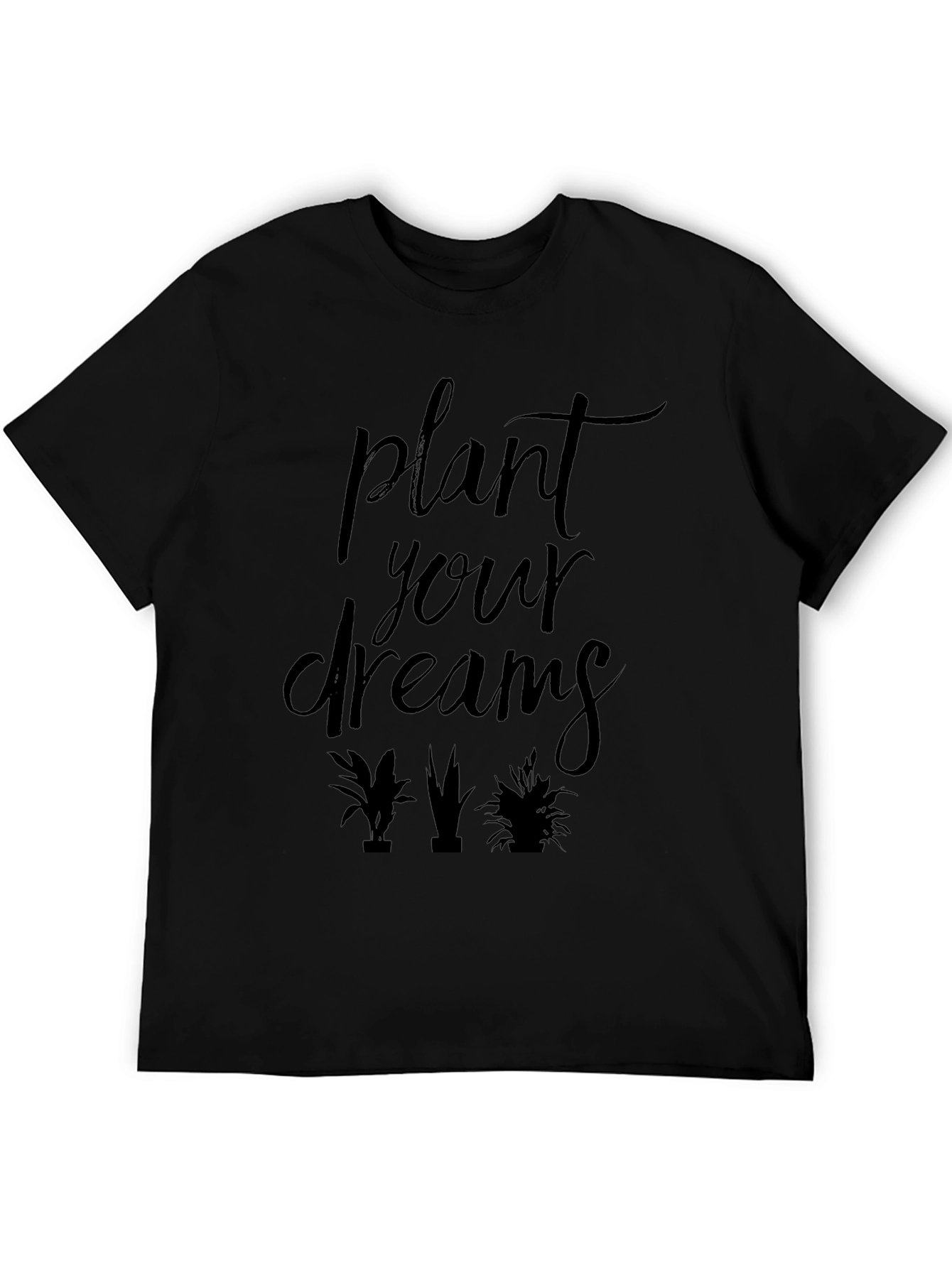 Black Plant Your Dreams Graphic Tee - Black view 5