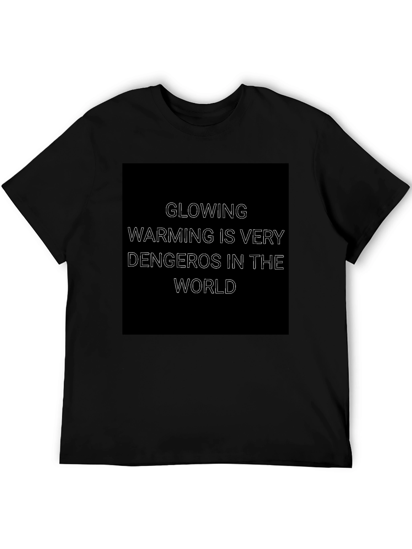Black Glowing Warming Danger T-Shirt - Black view 5