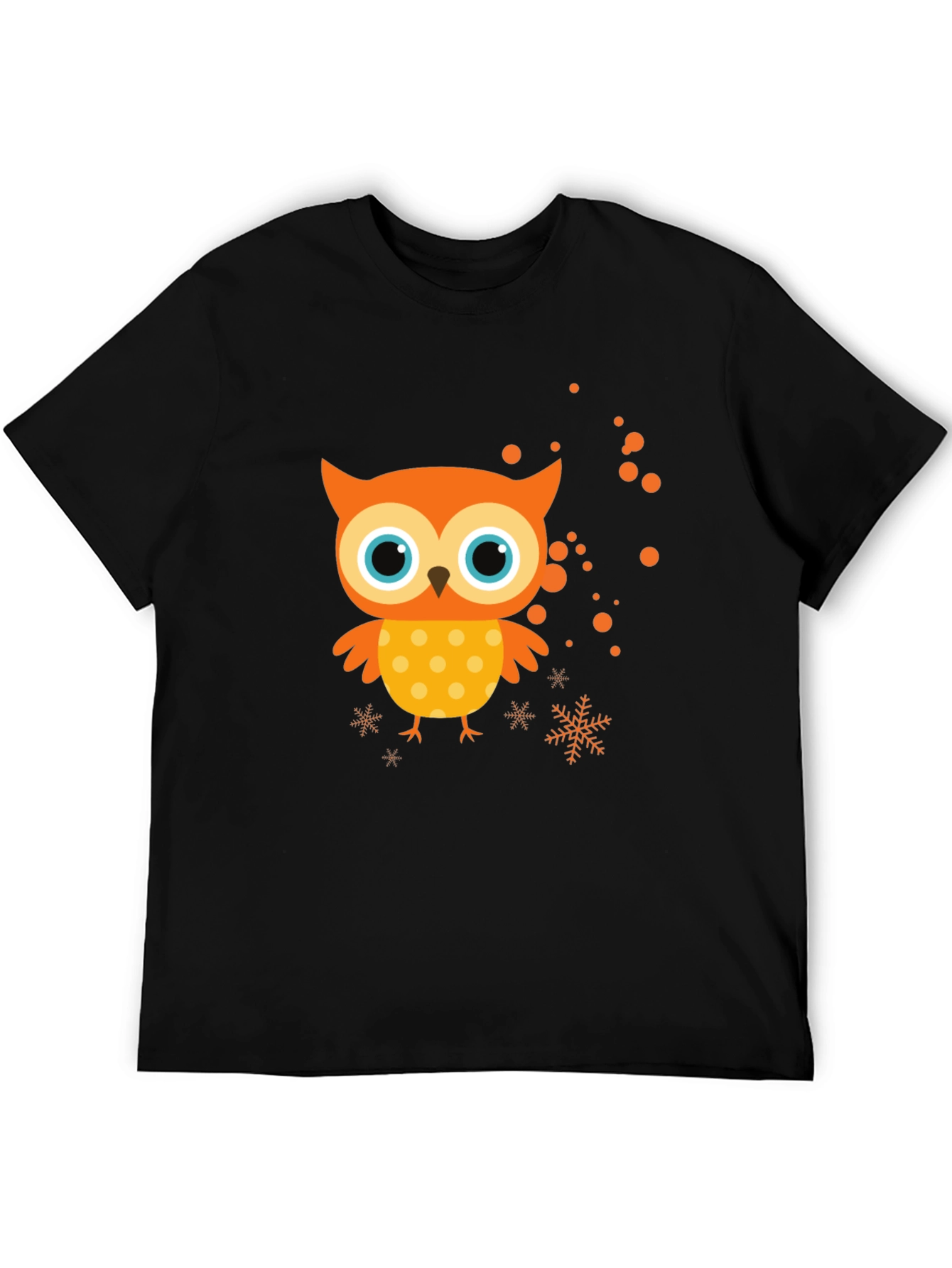 Black Owl Graphic Print Black T-Shirt view 5