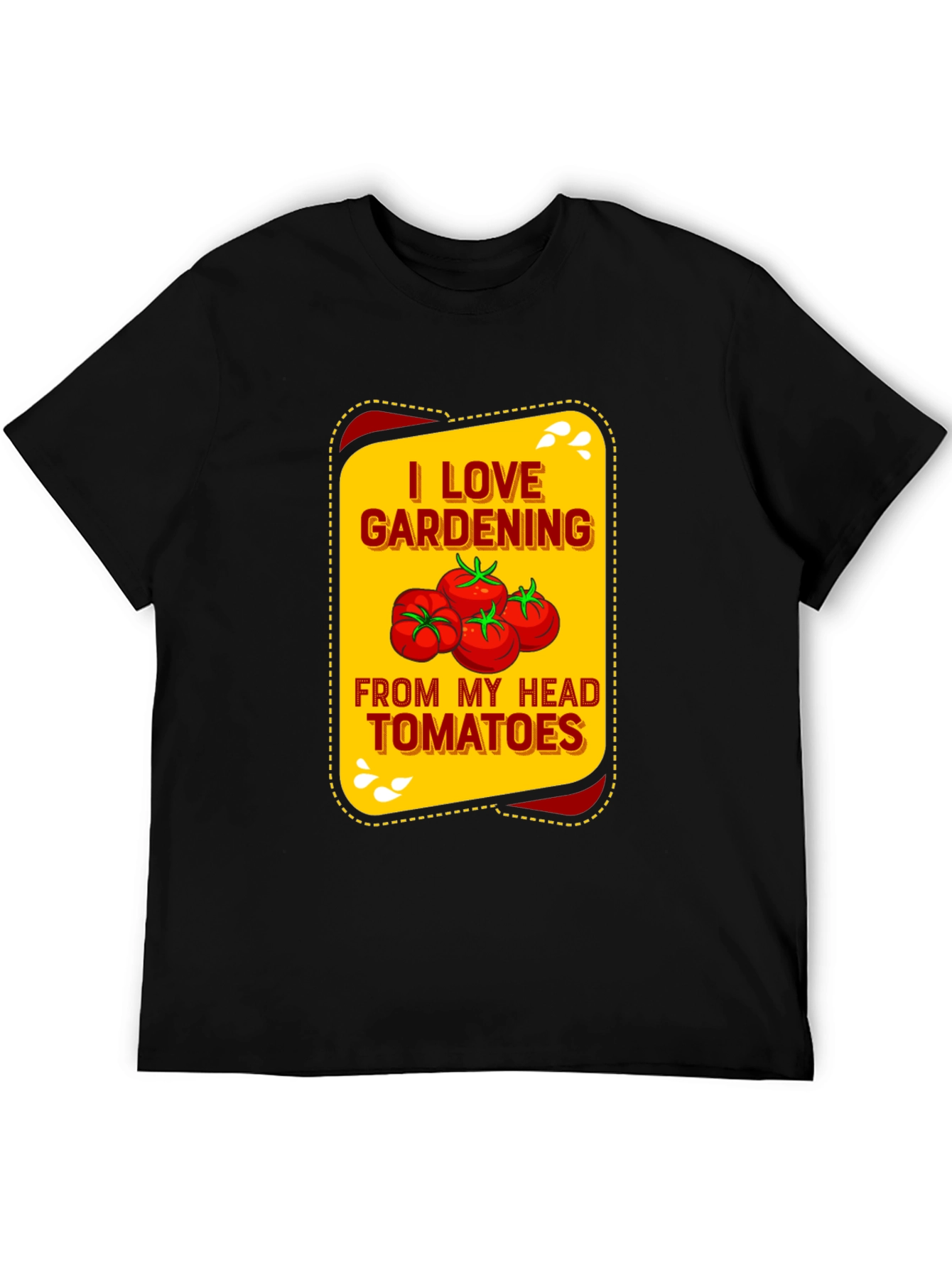 Black I Love Gardening Tomatoes Graphic Tee view 5