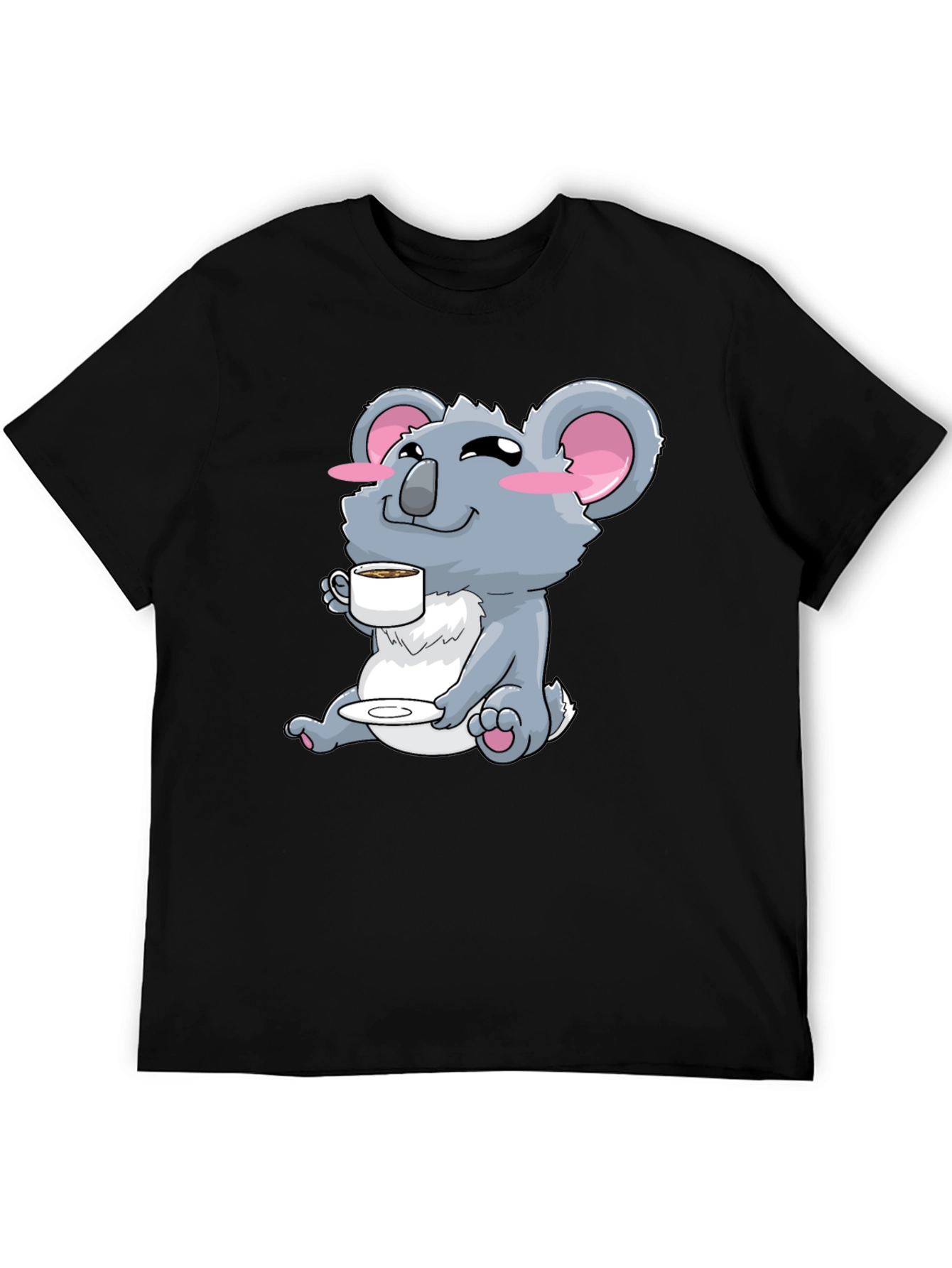 Black Koala Bear Coffee T-Shirt - Cute Graphic Tee view 5