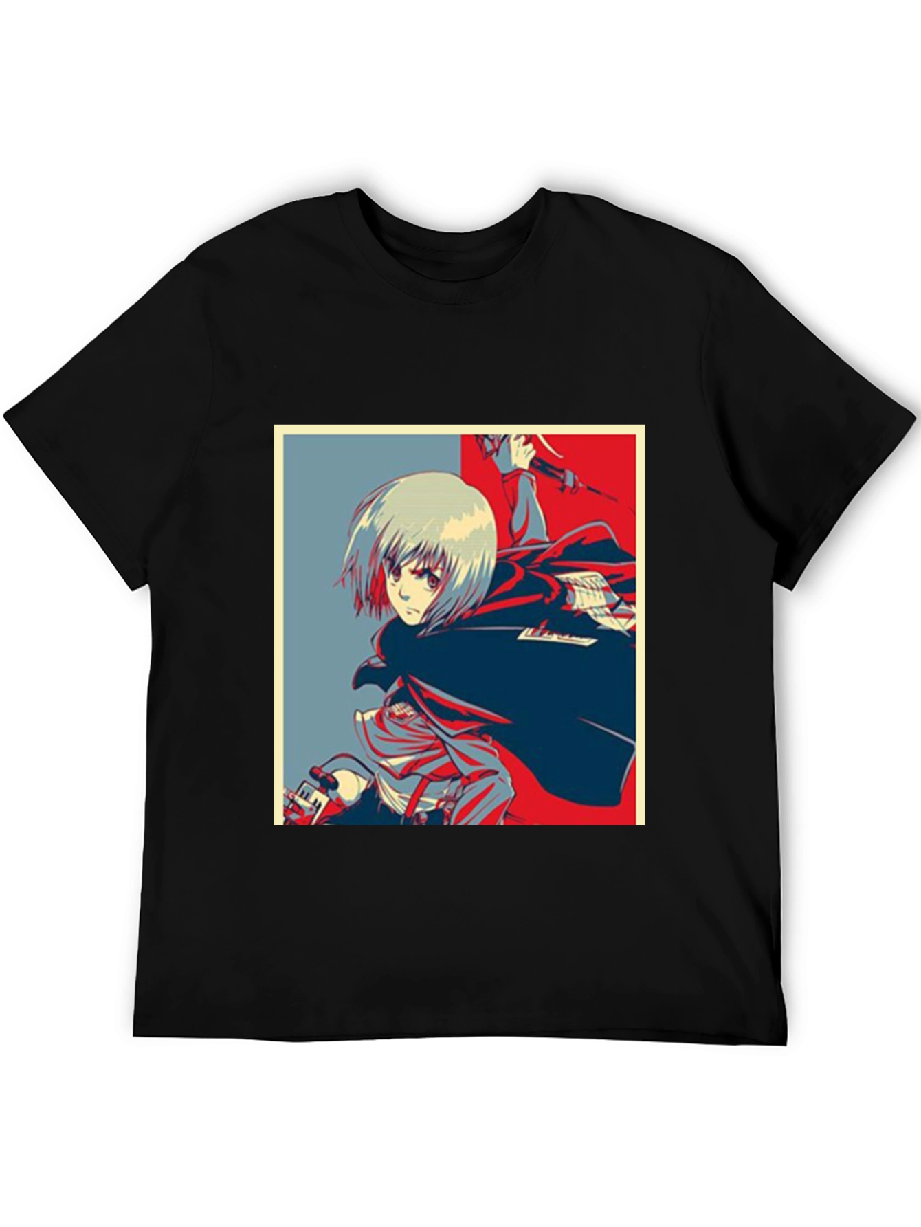 Black Anime Graphic T-Shirt - Attack on Titan Style view 5