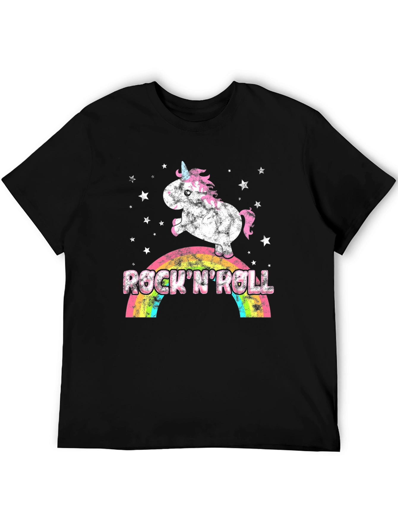 Black Rock 'N Roll Unicorn Graphic T-Shirt view 5