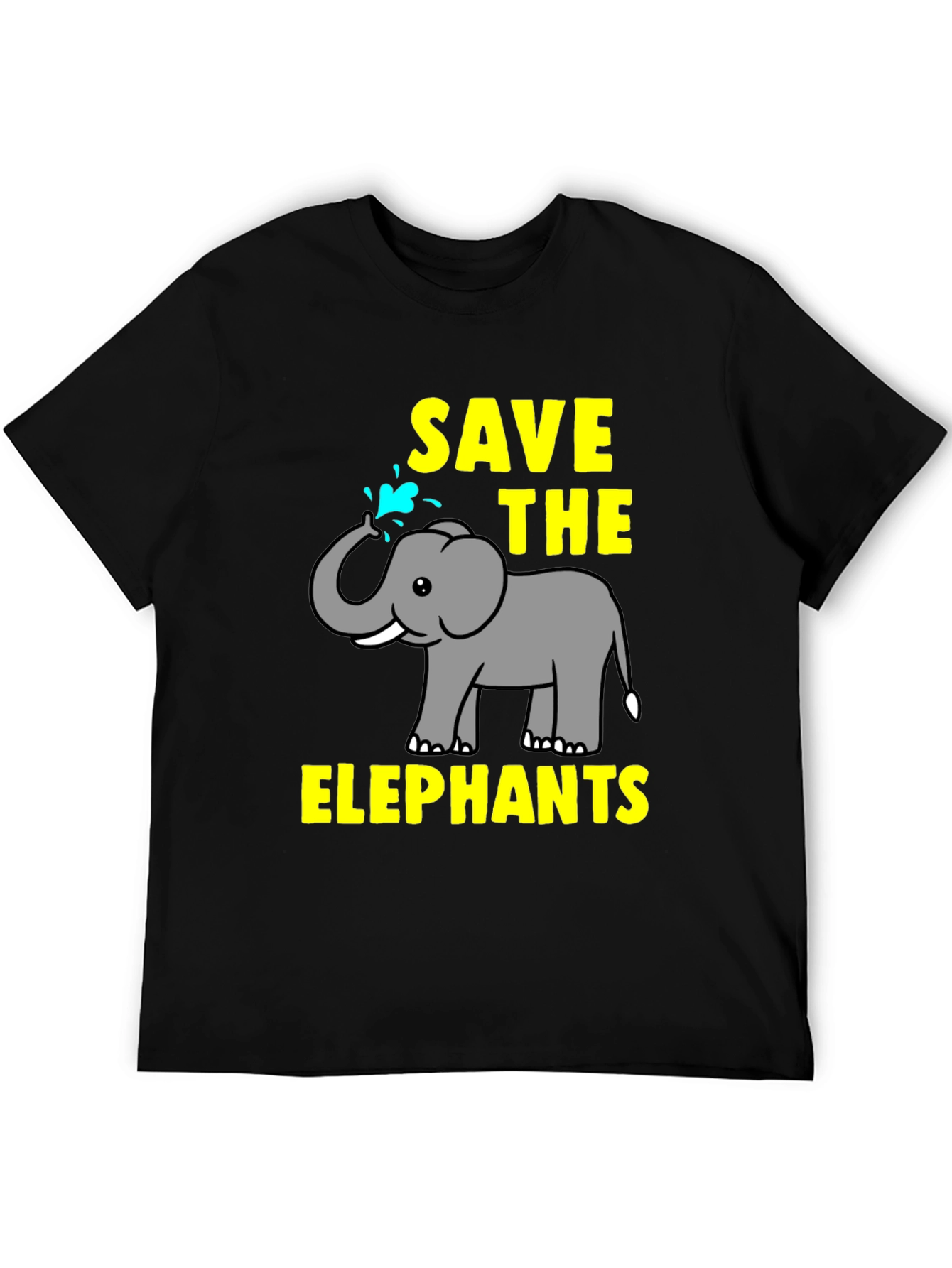 Black Save The Elephants Graphic Tee view 5