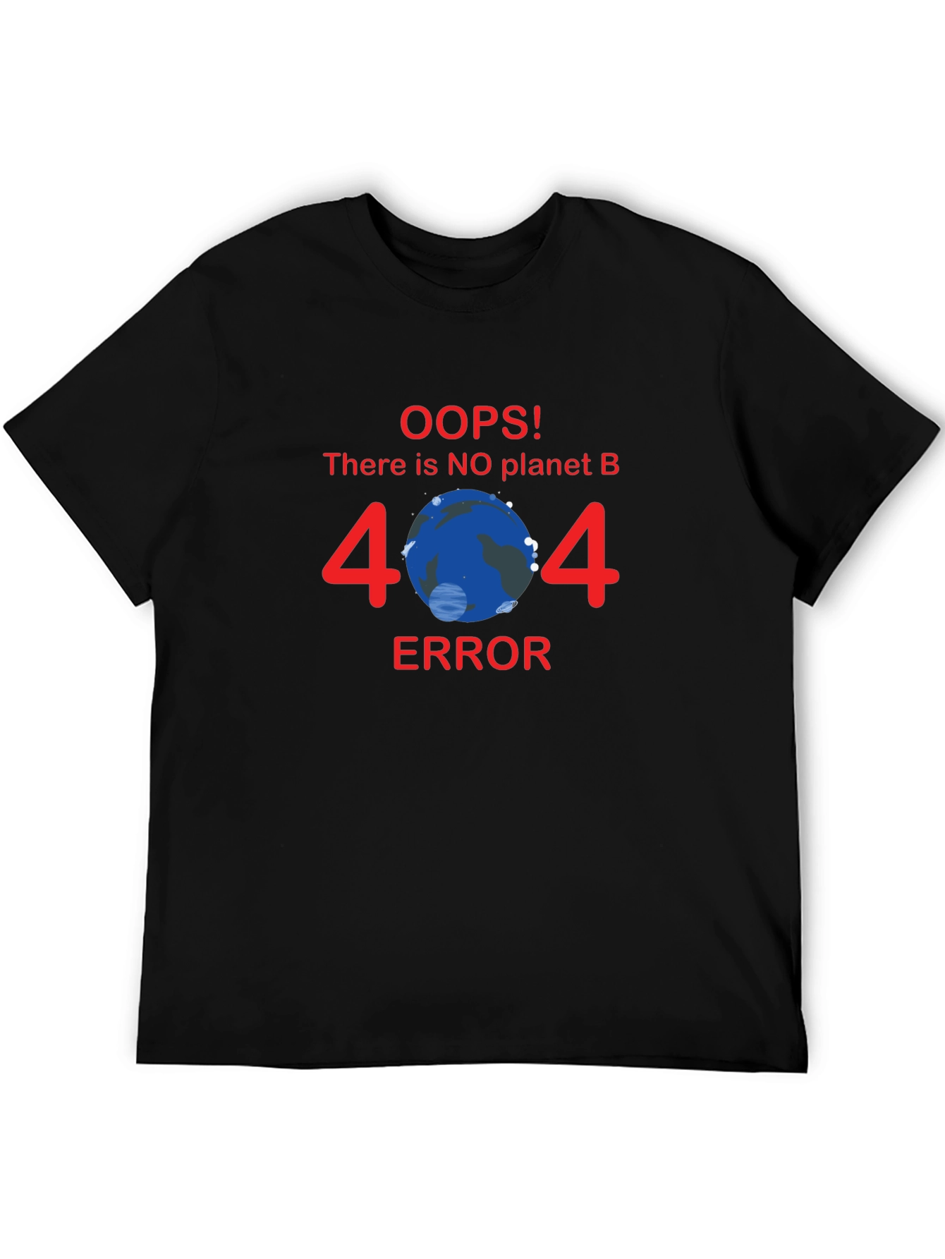 Black No Planet B Error 404 T-Shirt view 5