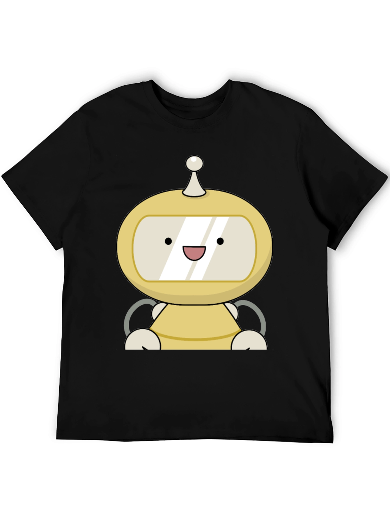 Black Cute Robot Graphic Black T-Shirt view 5