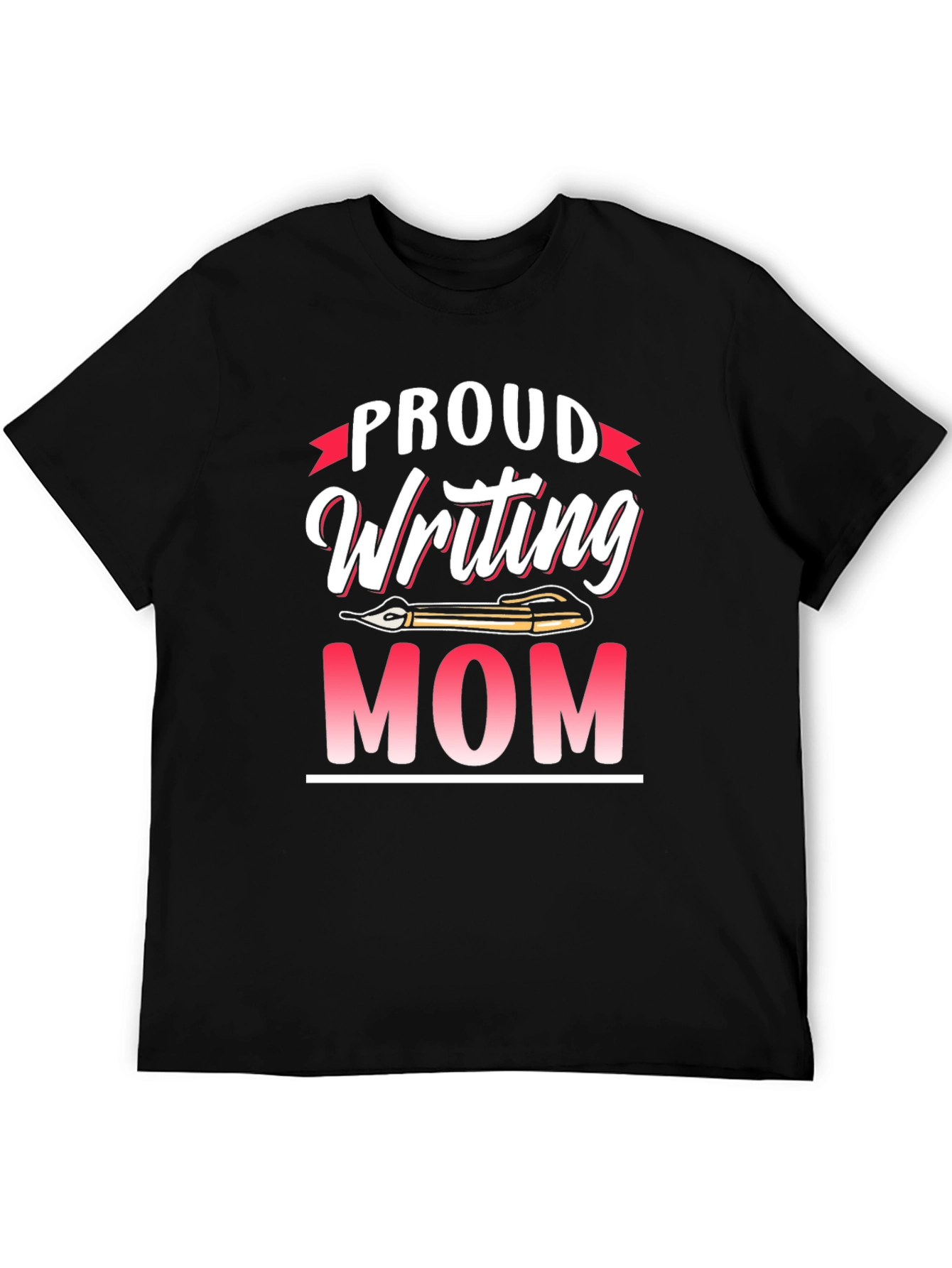 Black Proud Writing Mom T-Shirt - Novelty Tee view 5
