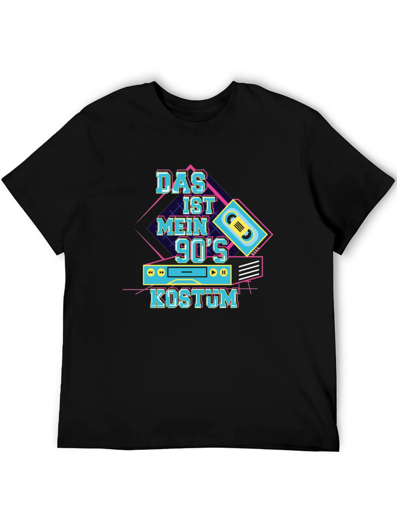 Black 90's Costume Party T-Shirt view 5