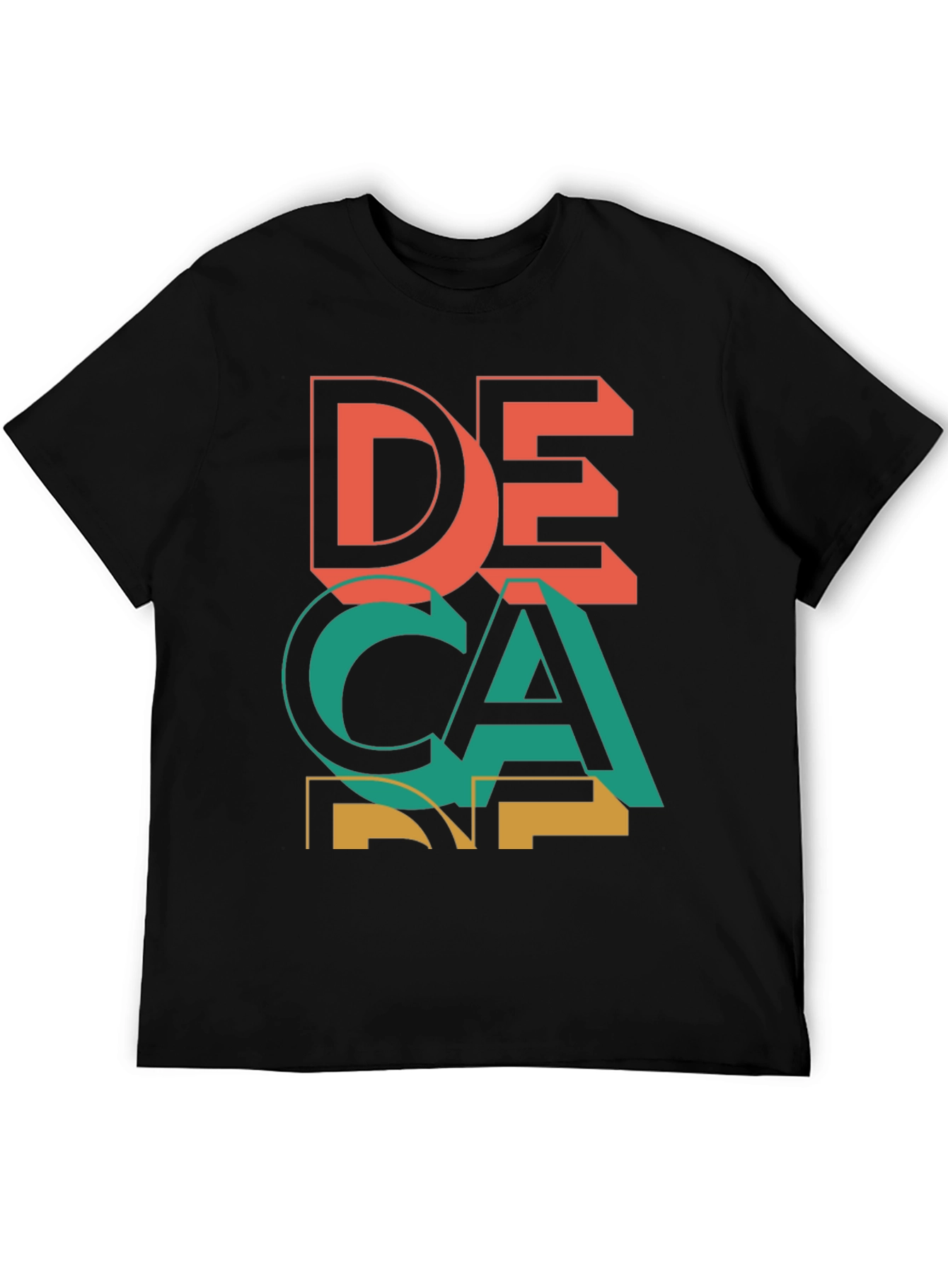 Black Decane Graphic Tee - Cool Retro Design view 5
