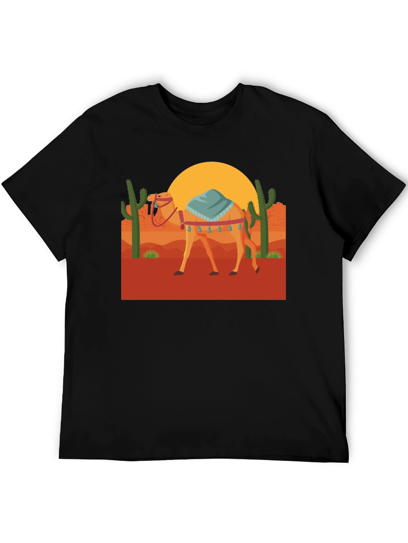Black Desert Camel Graphic Tee - Unisex Black T-Shirt view 5