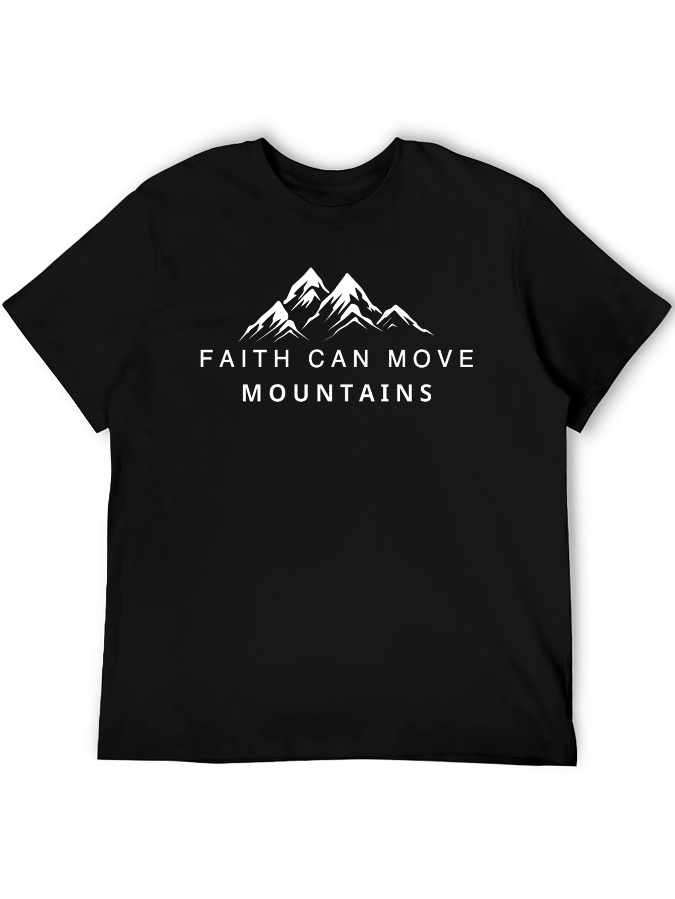 Black Faith Can Move Mountains Black T-Shirt view 5