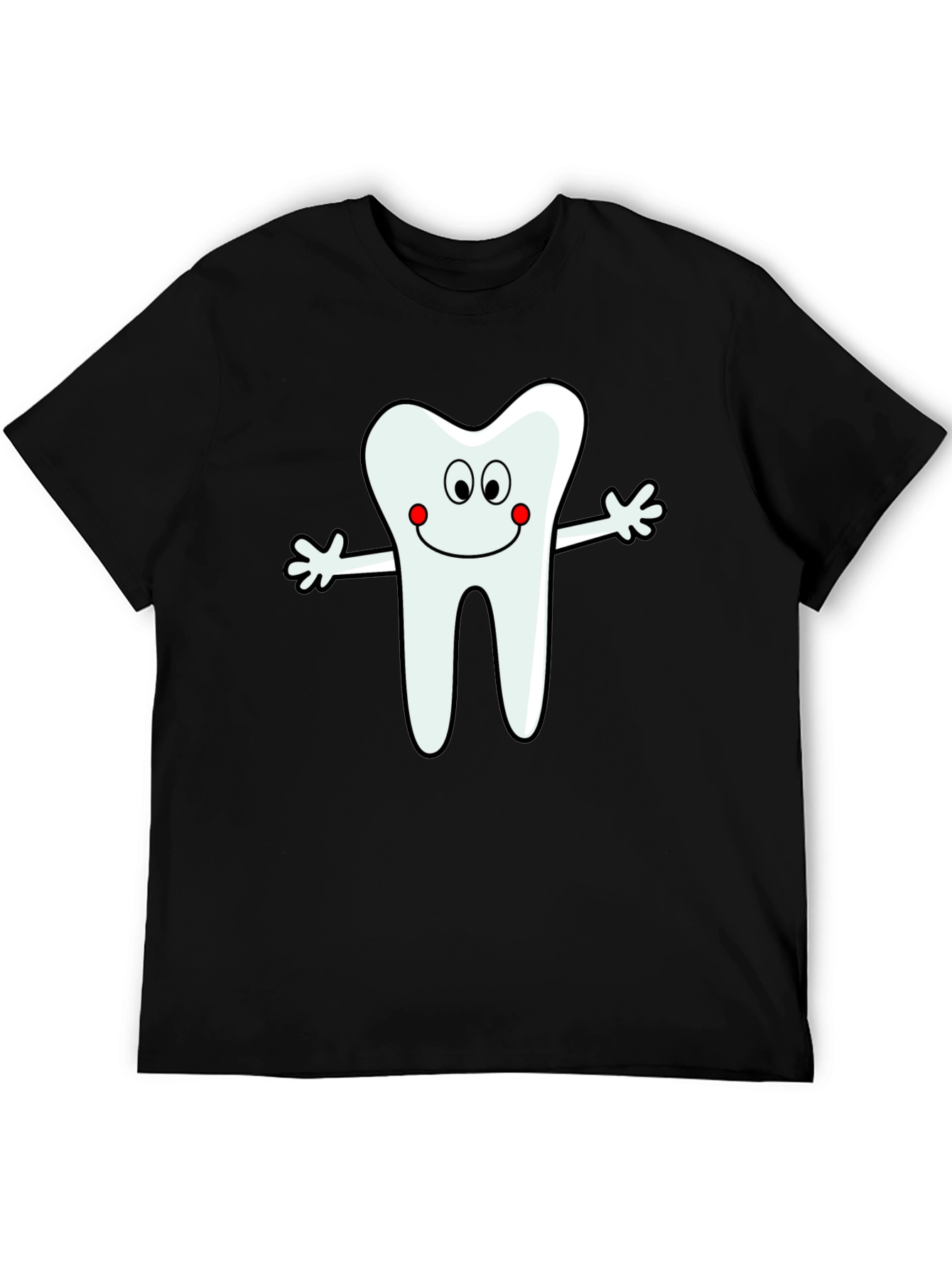 Black Tooth Cartoon Graphic T-Shirt view 5
