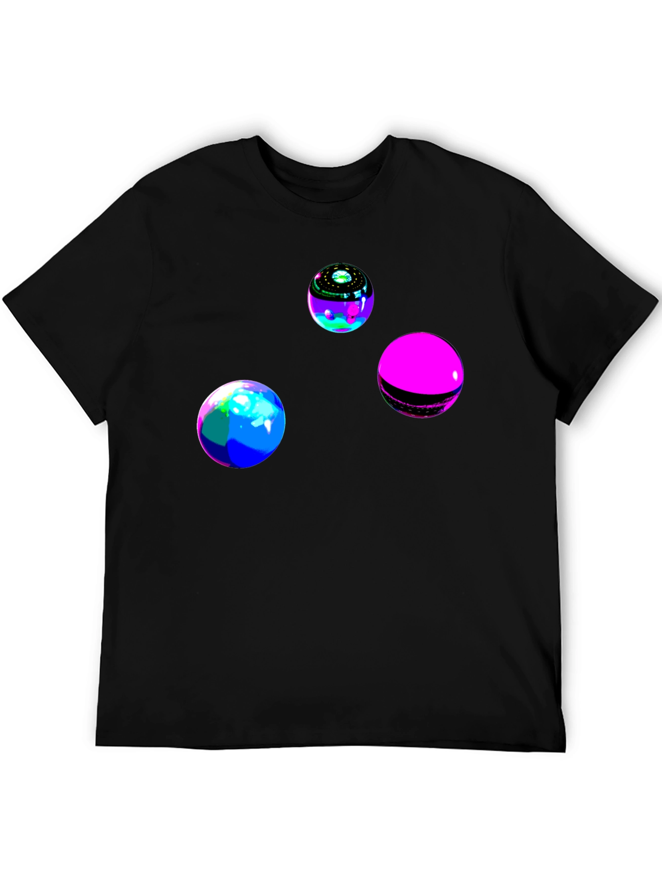 Black Abstract Orb Graphic Black T-Shirt view 5