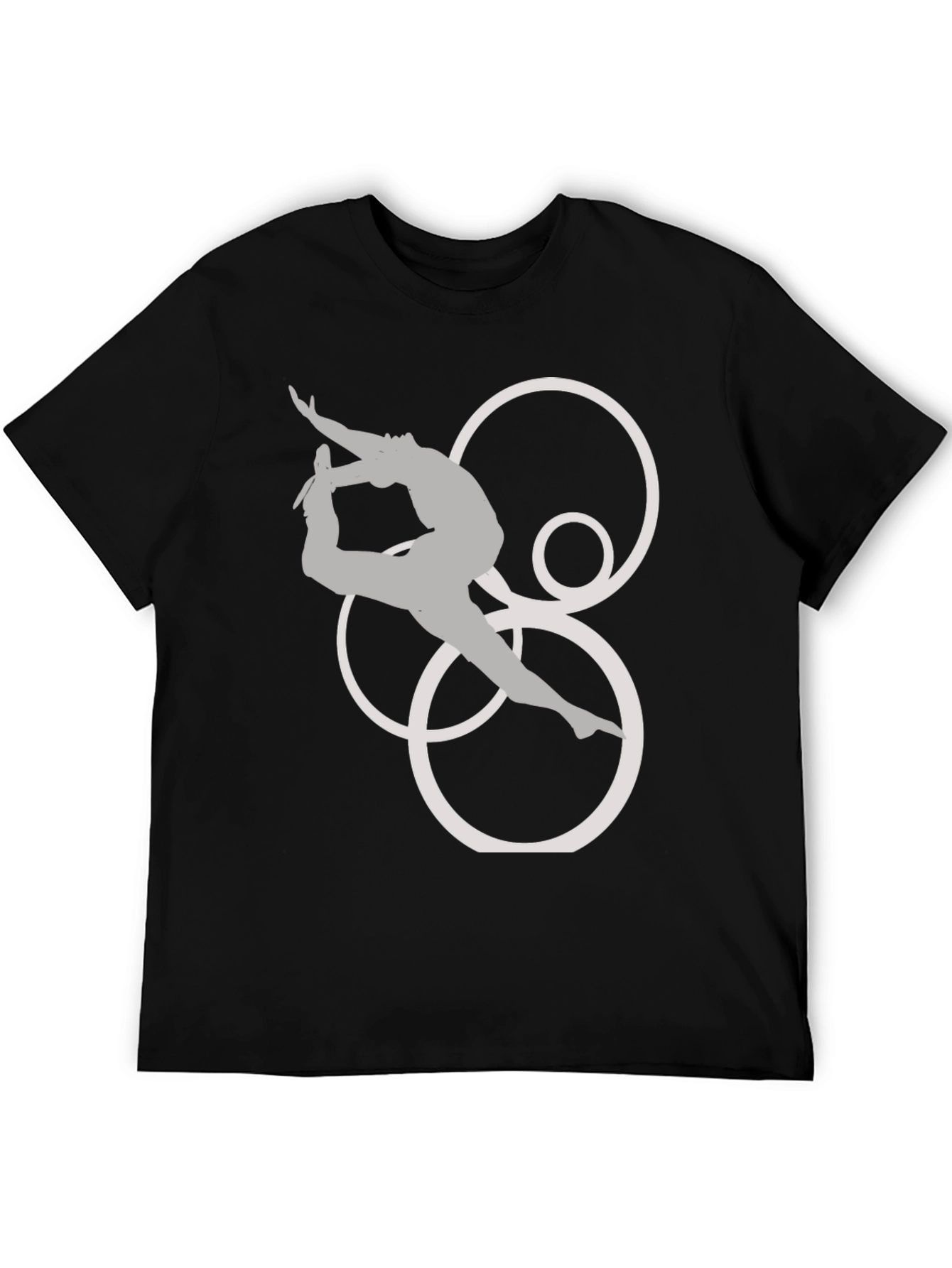 Black Gymnast T-Shirt - Artistic Circles Design view 5