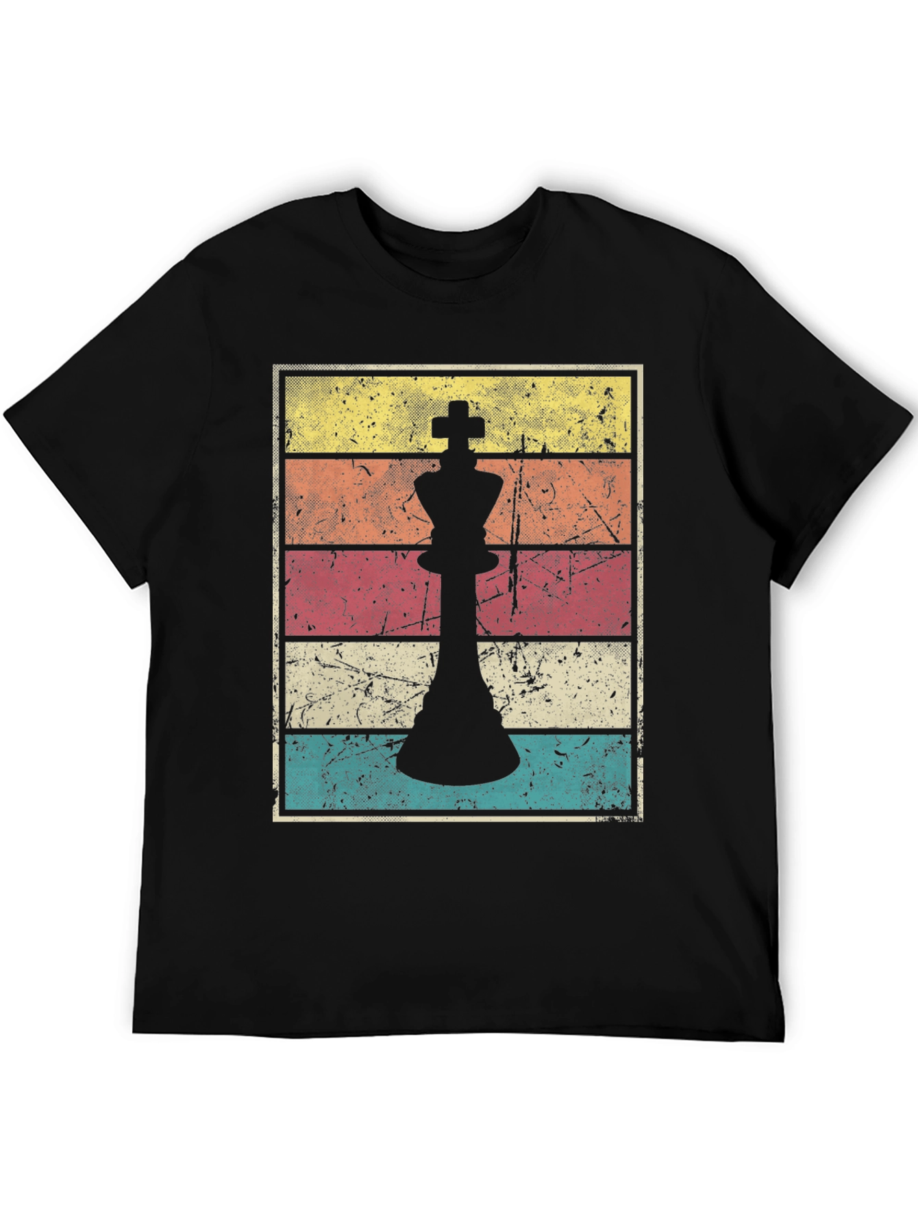Black Retro Chess King T-Shirt - Vintage Style Tee view 5