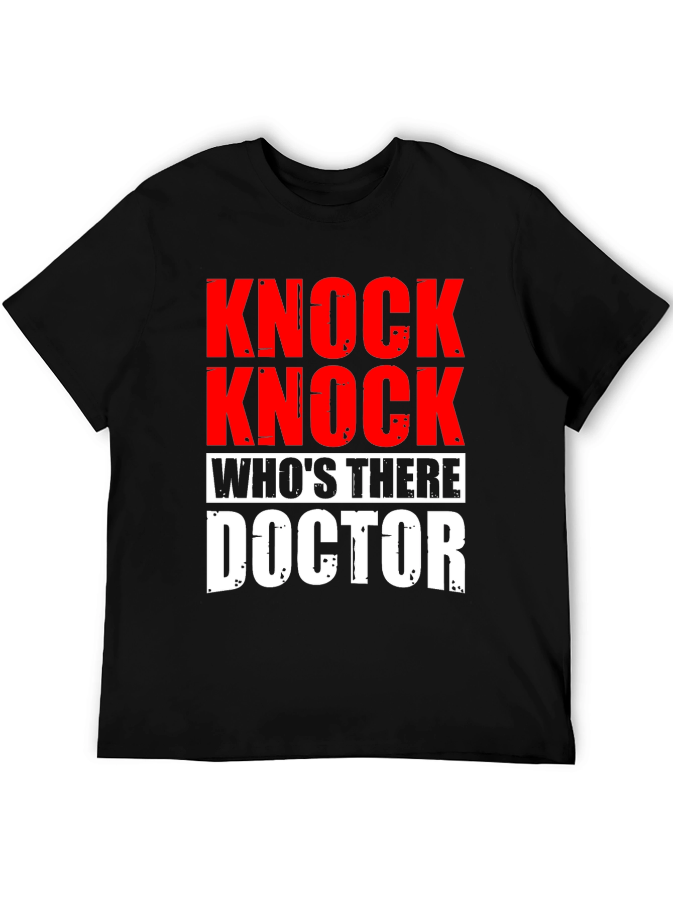 Black Knock Knock Doctor T-Shirt - Humorous Joke Tee view 5