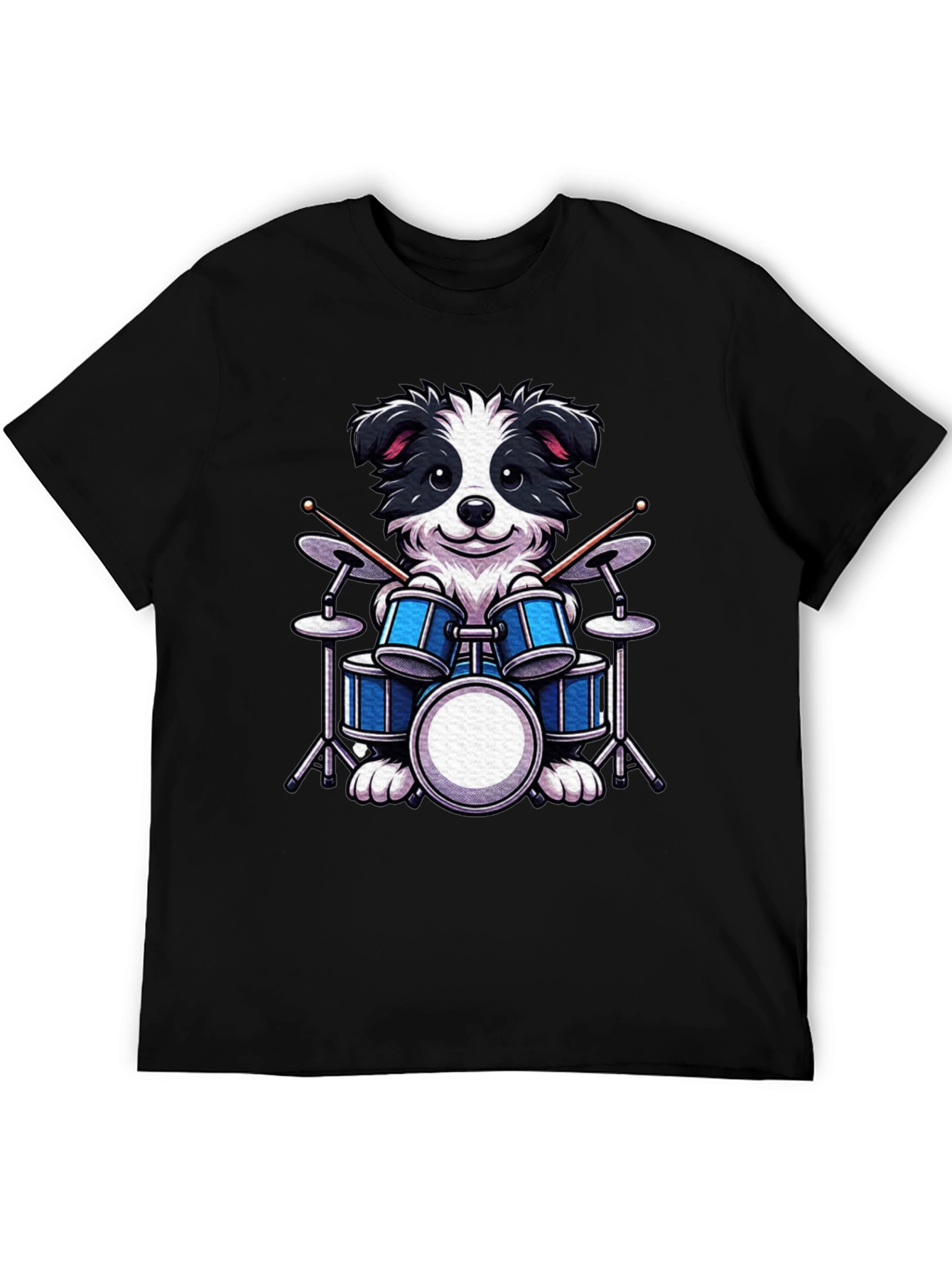 Black Drummer Dog T-Shirt - Black view 5