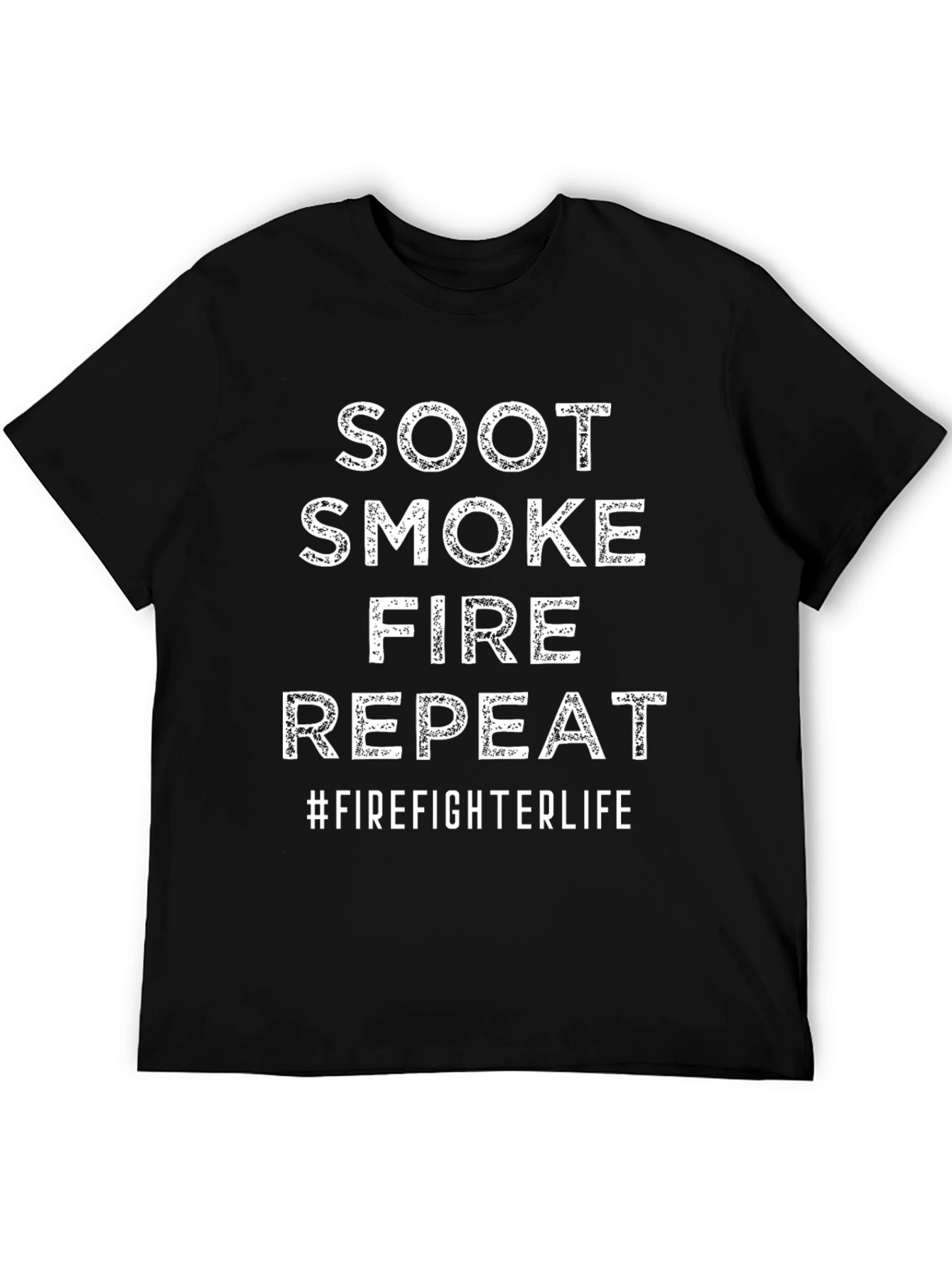 Black Firefighter Life T-Shirt - Soot, Smoke, Fire, Repeat view 5