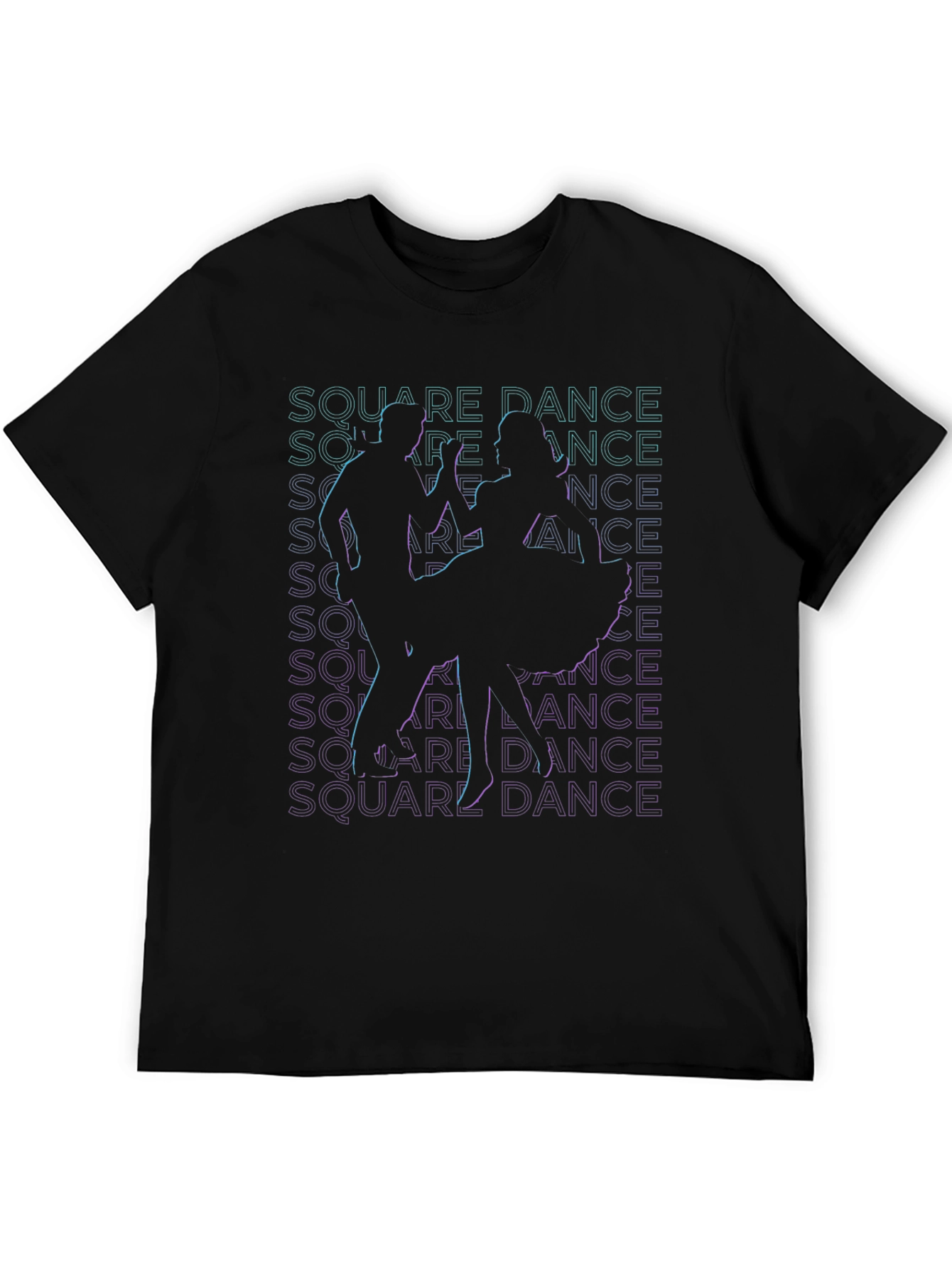 Black Square Dance Graphic Tee - Retro Style view 5