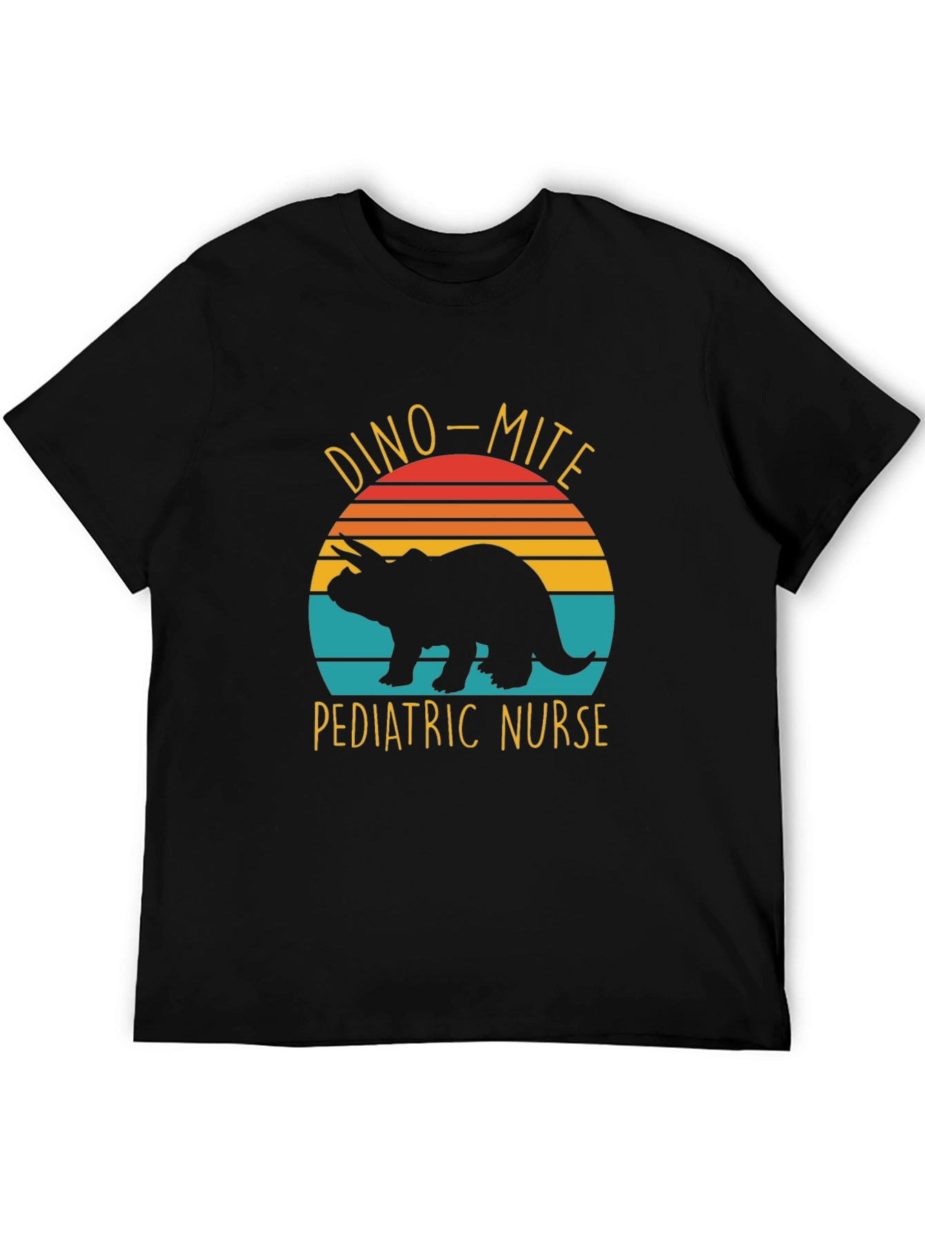 Black Dino-Mite Pediatric Nurse T-Shirt view 5