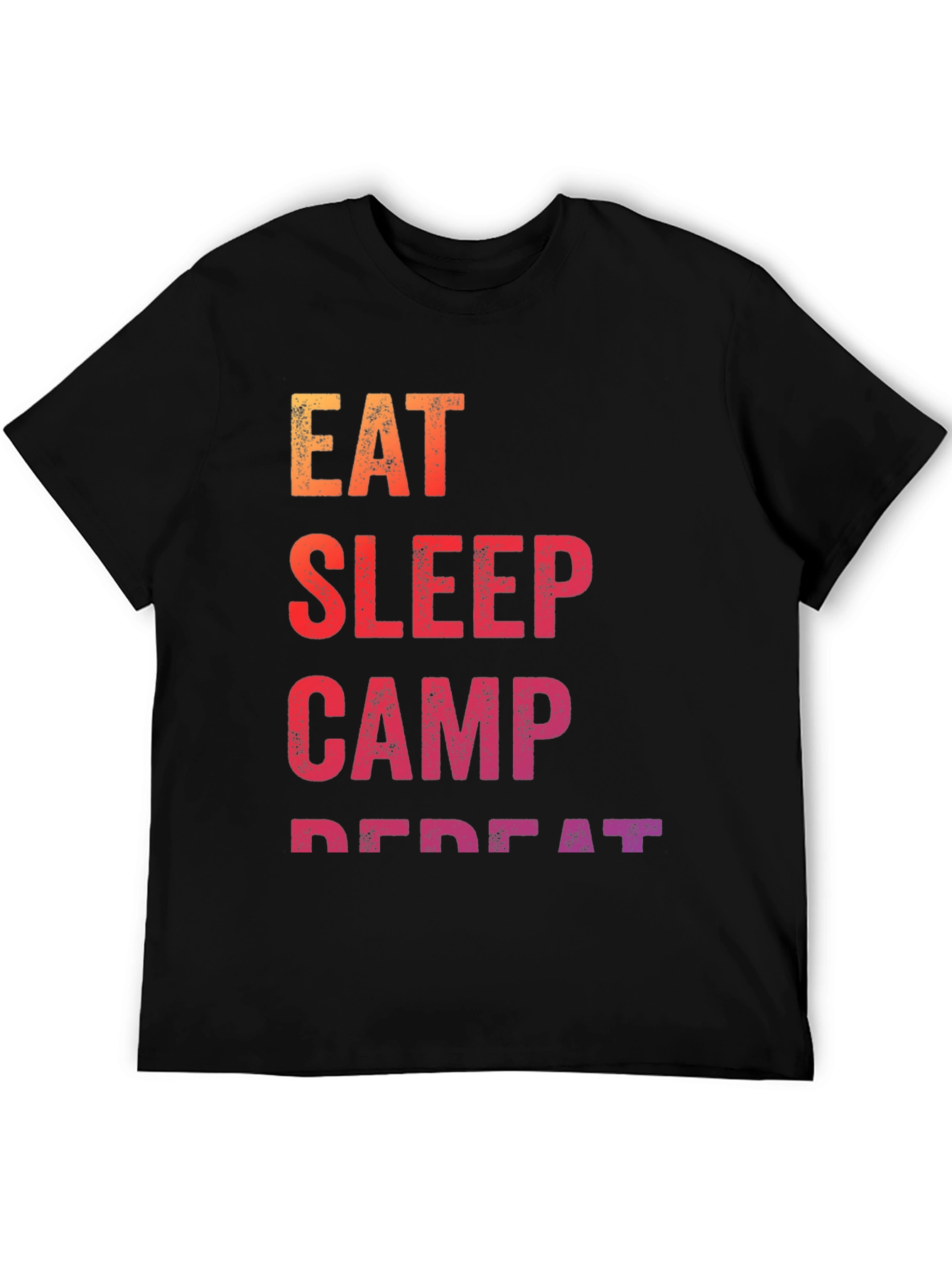 Black Eat Sleep Camp Repeat Graphic Tee view 5