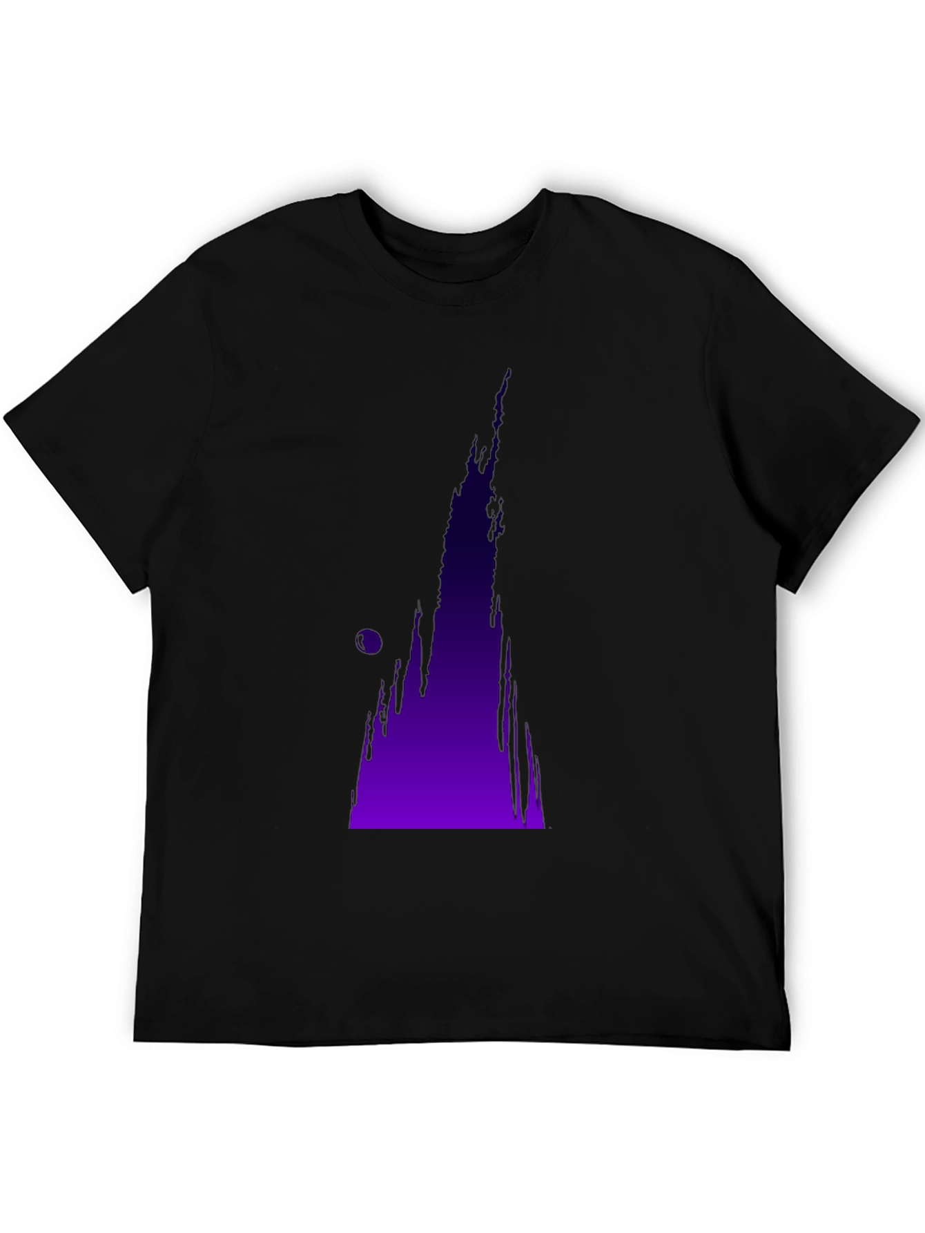 Black Abstract Purple Drip Design Black T-Shirt view 5