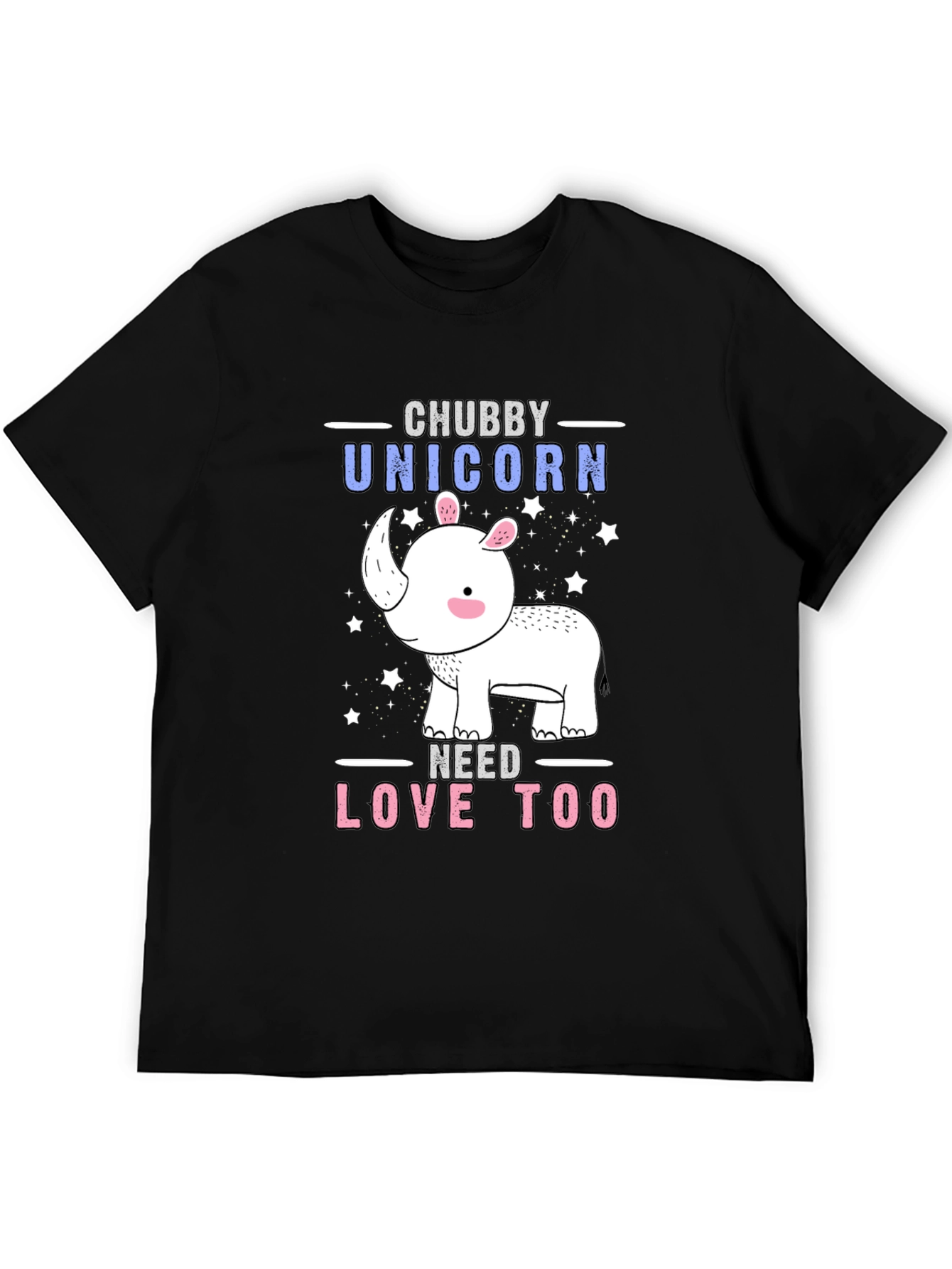 Black Chubby Unicorn Graphic Tee - Men's Black T-Shirt view 5