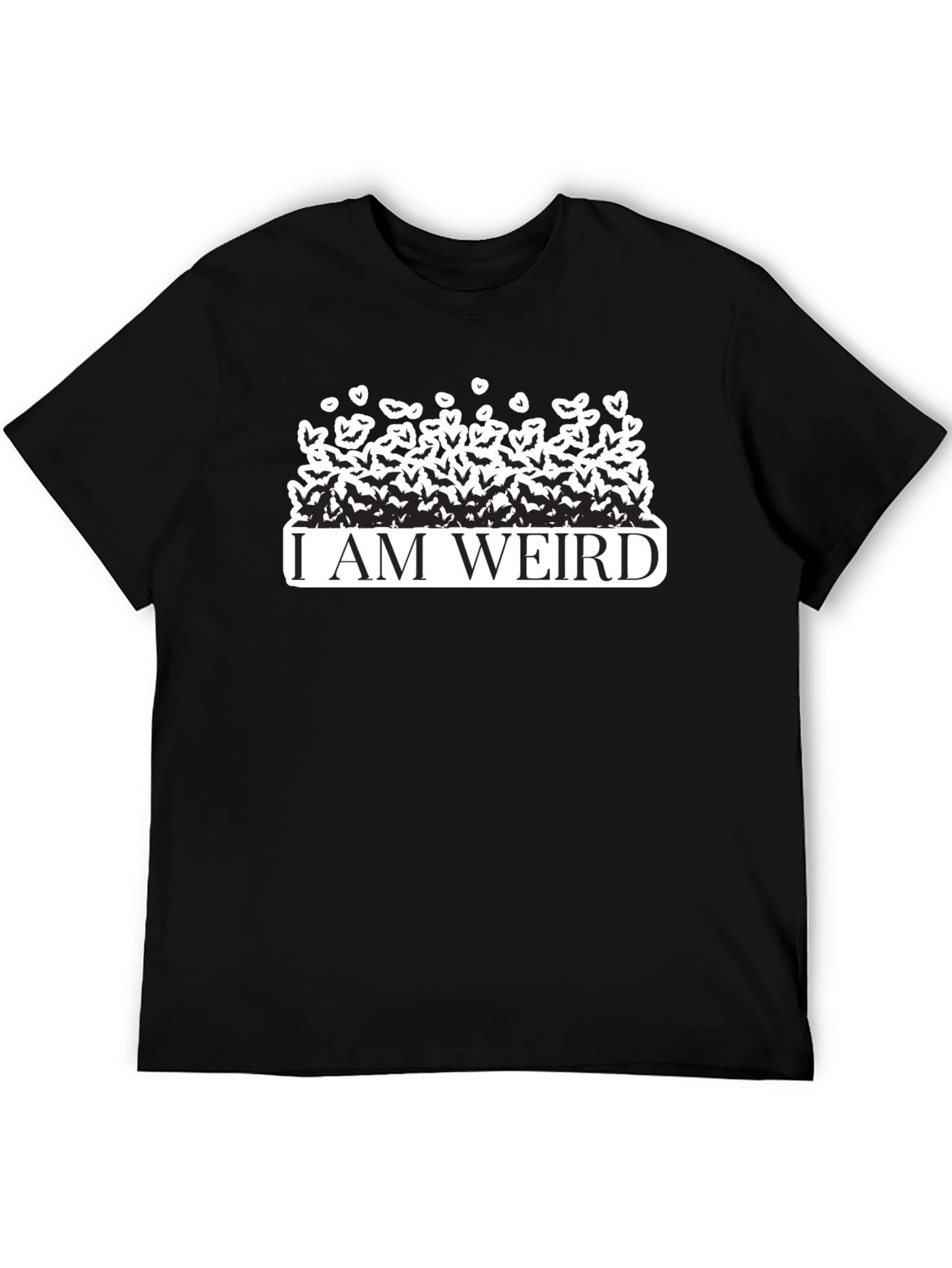Black I am Weird Bats & Hearts Graphic Tee view 5