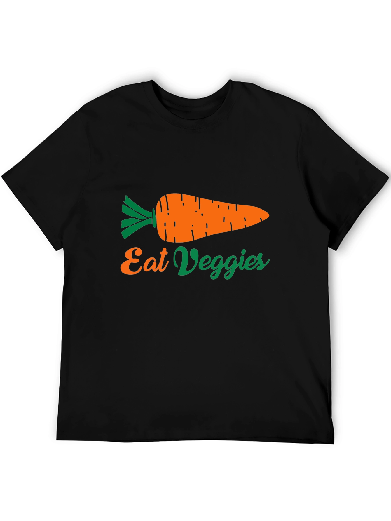Black Eat Veggies Carrot Graphic Tee - Unisex view 5