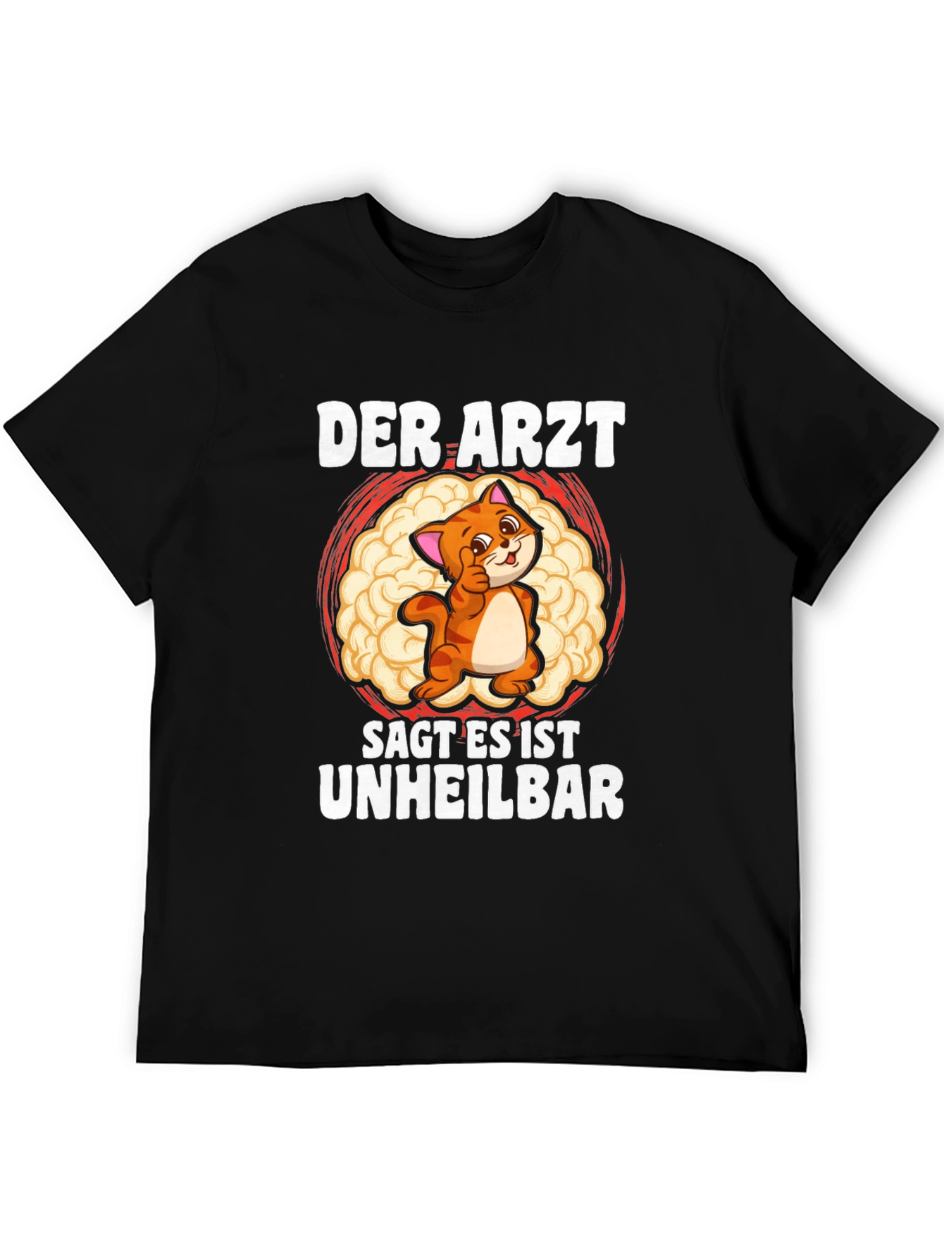 Black Der Arzt Sag T-Shirt - Cat Brain view 5