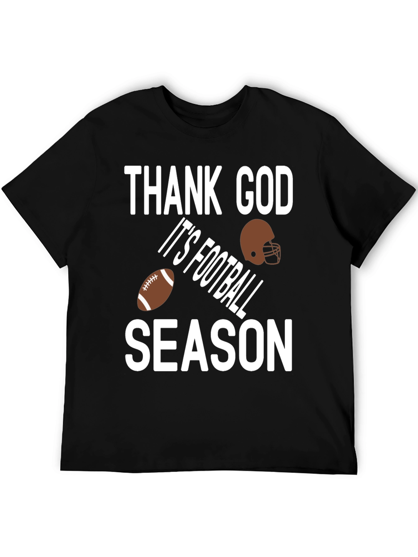 Black Thank God It's Football Season T-Shirt view 5