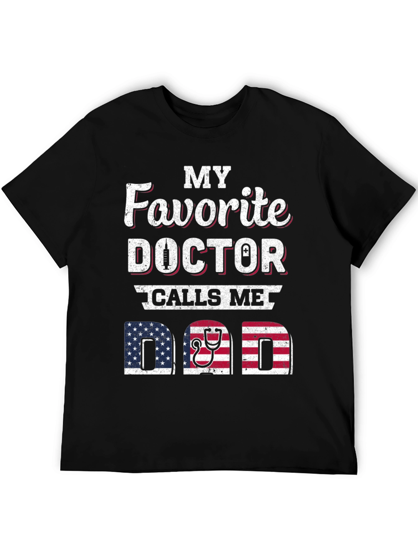 Black My Favorite Doctor Calls Me Dad T-Shirt view 5