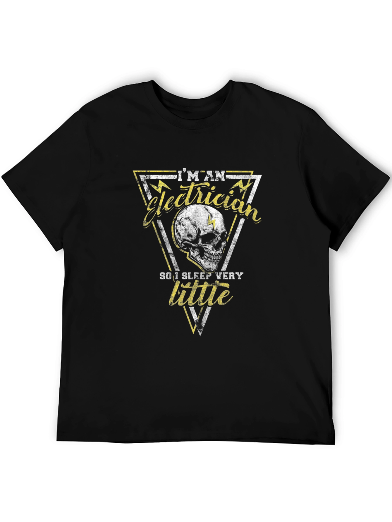 Black Electrician Skull Graphic T-Shirt view 5