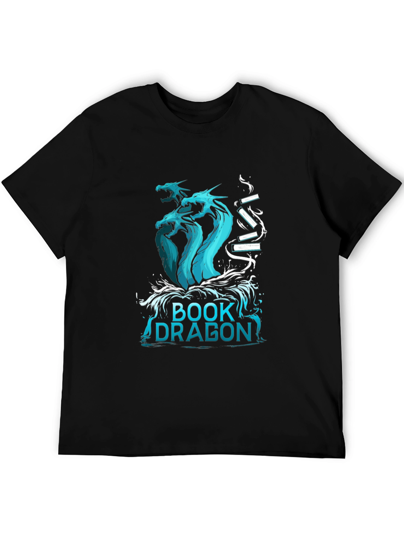 Book Dragon T-Shirt - Fantasy Literature Tee - 5
