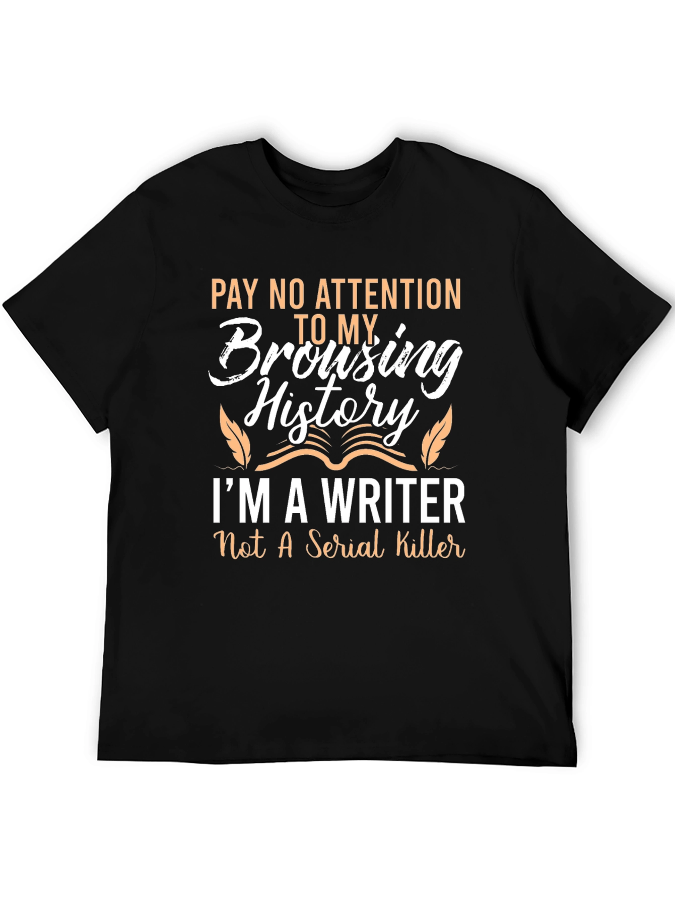 Black Writer Browsing History T-Shirt - Funny Novelty Tee view 5