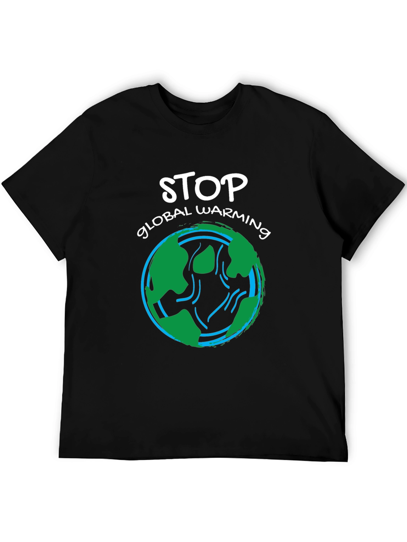 Black Stop Global Warming Graphic T-Shirt view 5