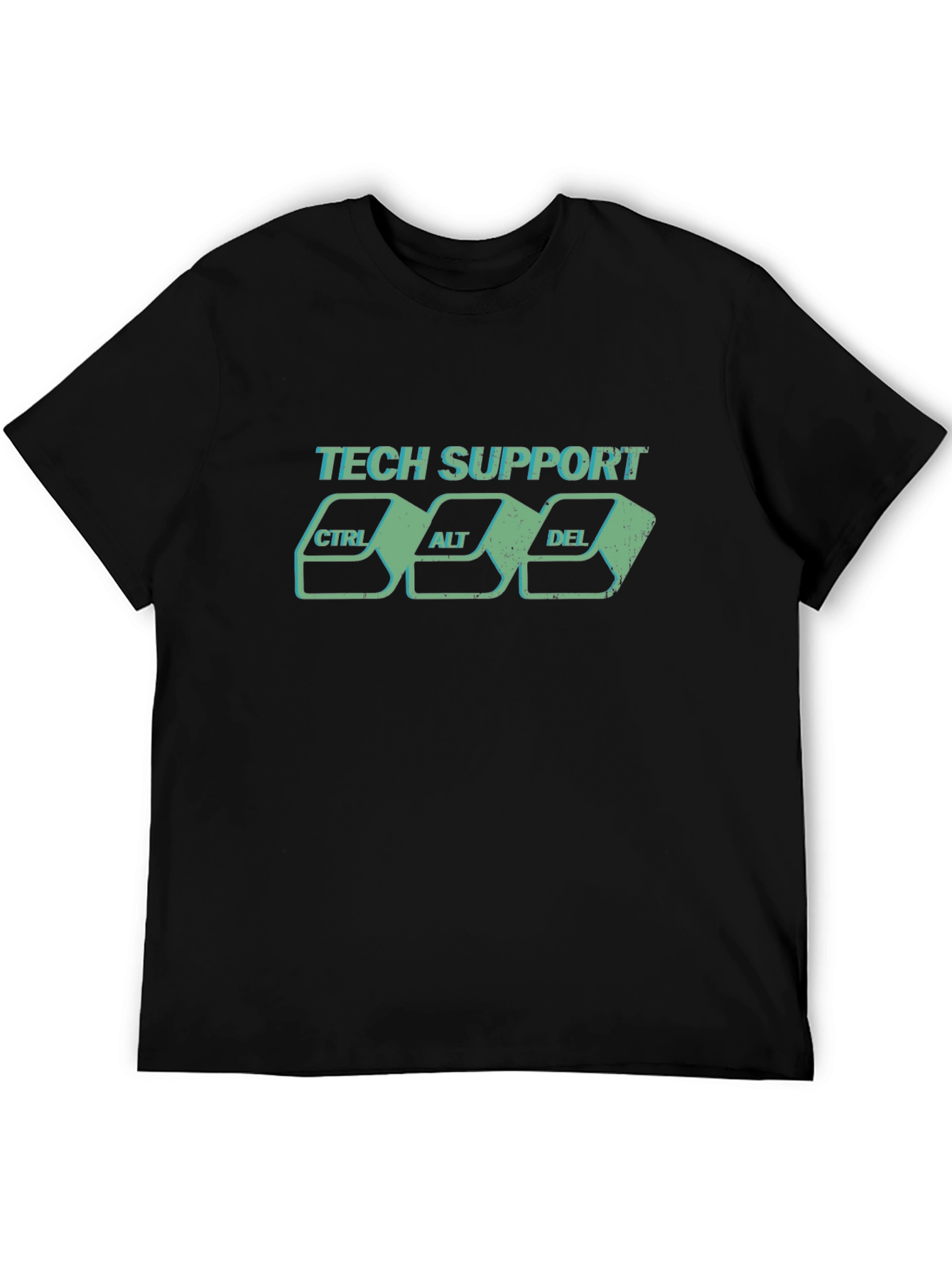 Black Tech Support CTRL ALT DEL Graphic T-Shirt view 5